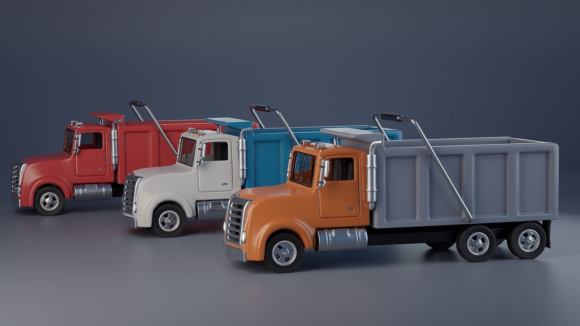 Stylized Dump Truck 3D model_4