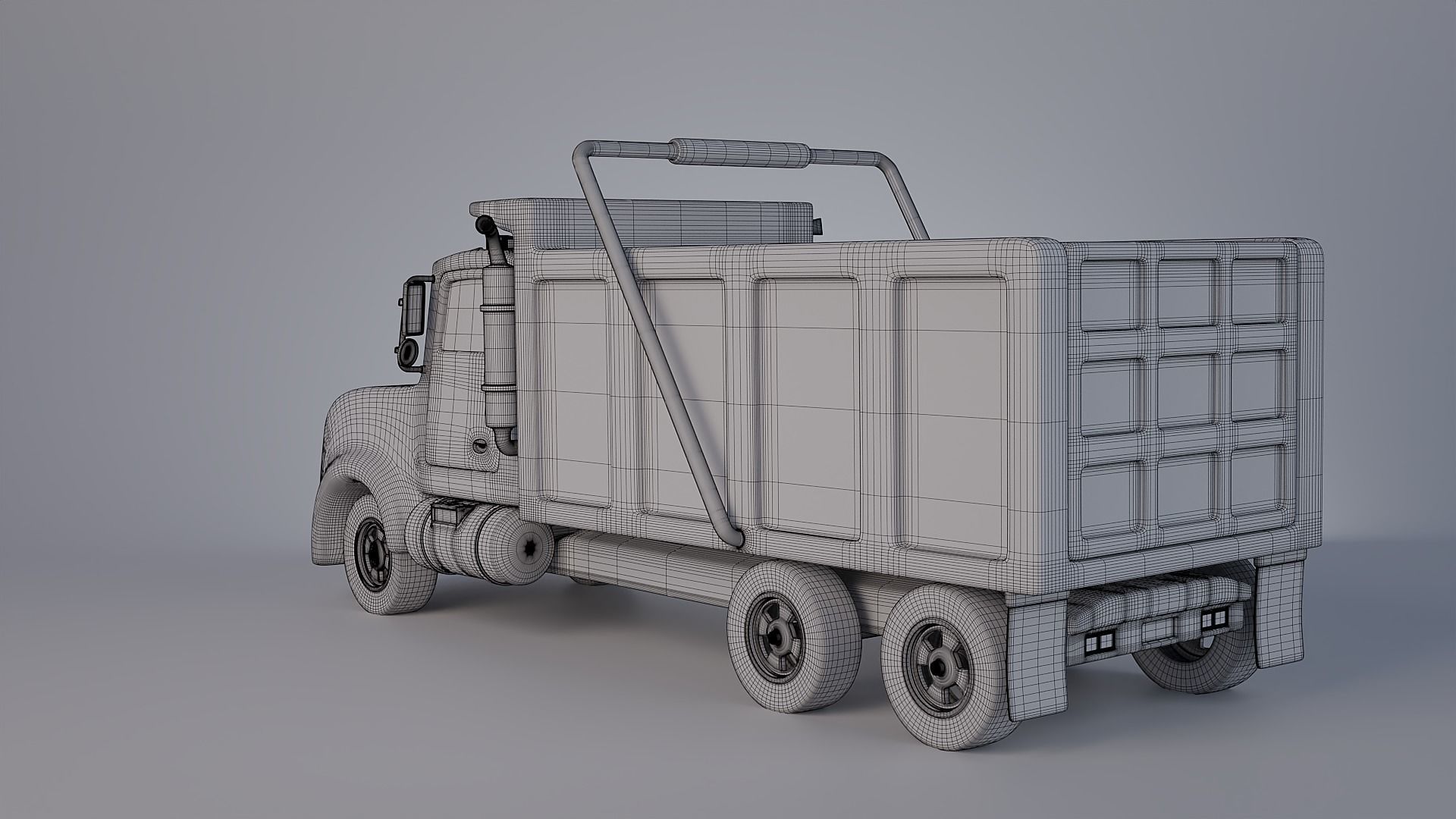 Stylized Dump Truck 3D model_15