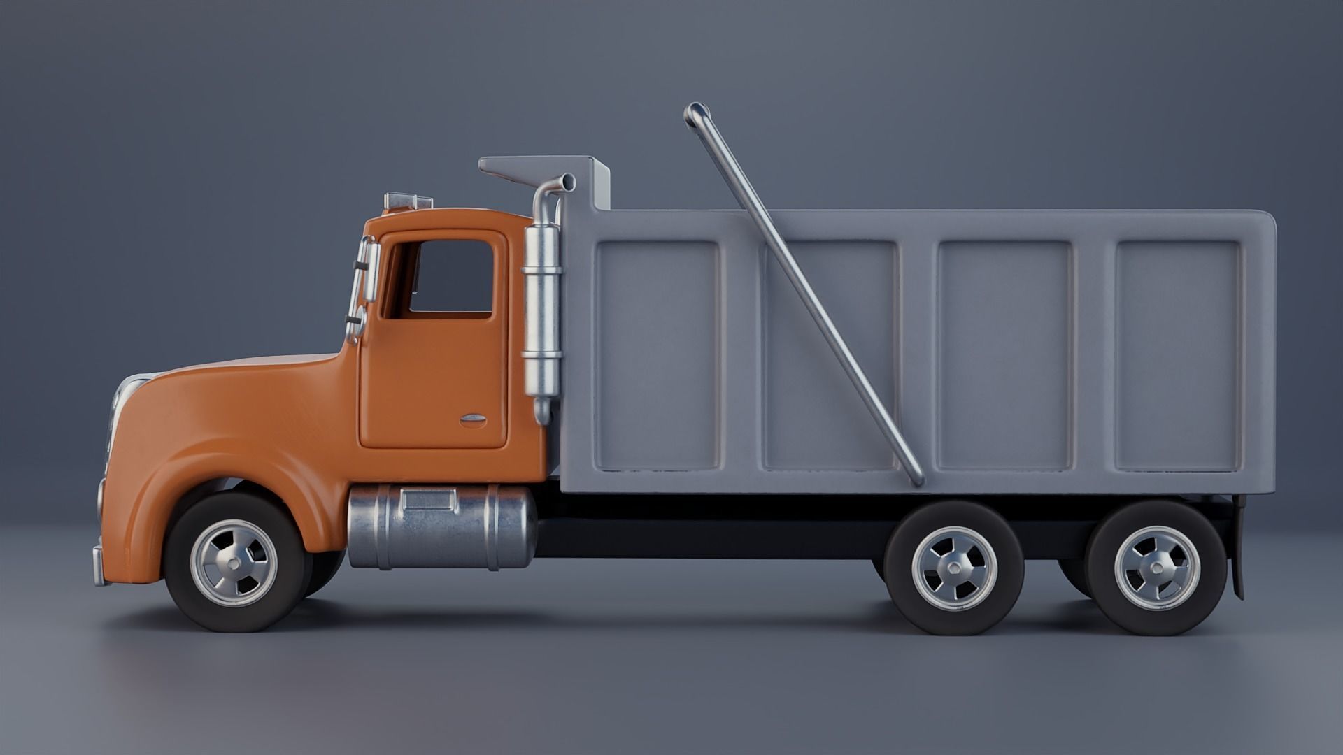 Stylized Dump Truck 3D model_16