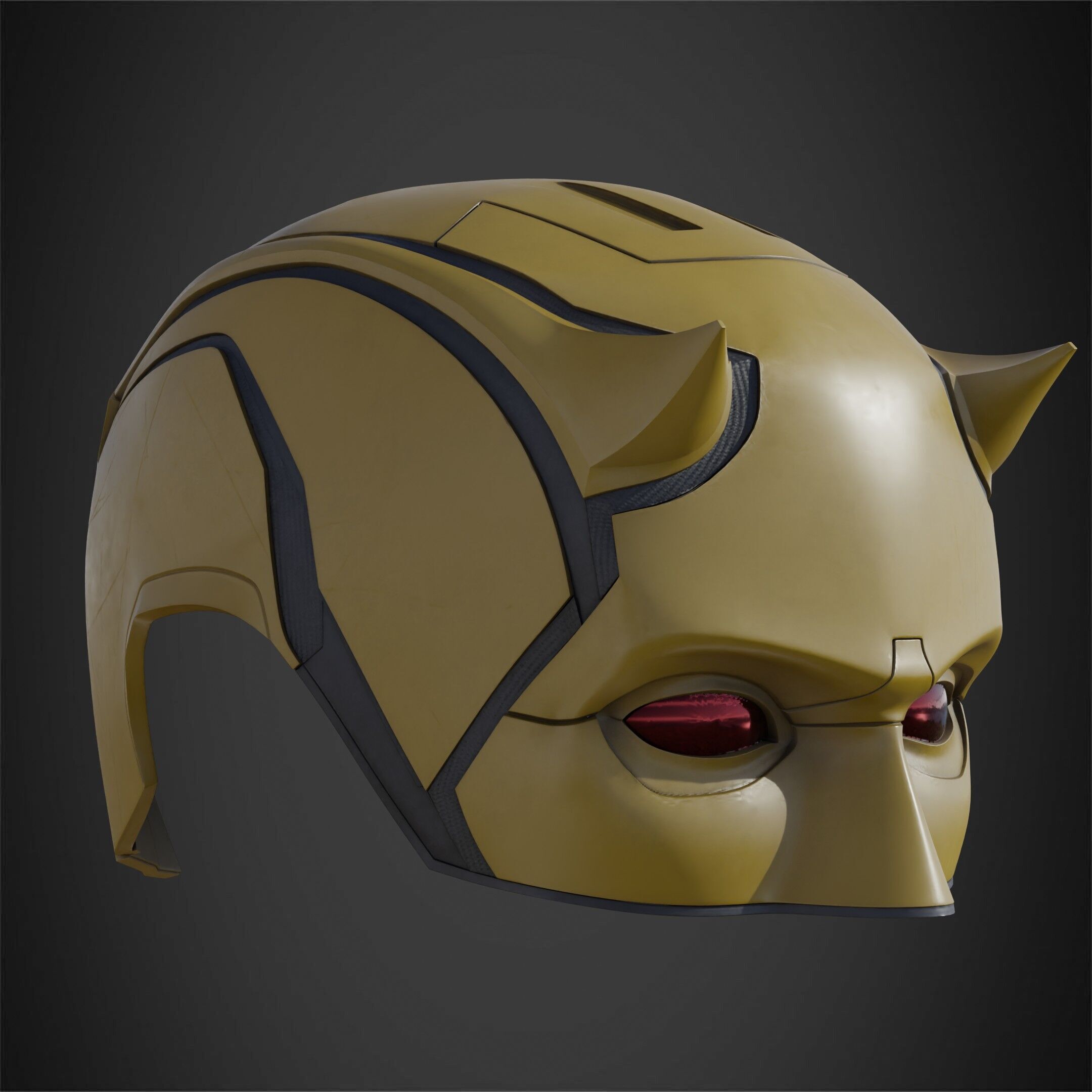 Daredevil Yellow Mask for Cosplay 3D print model_9