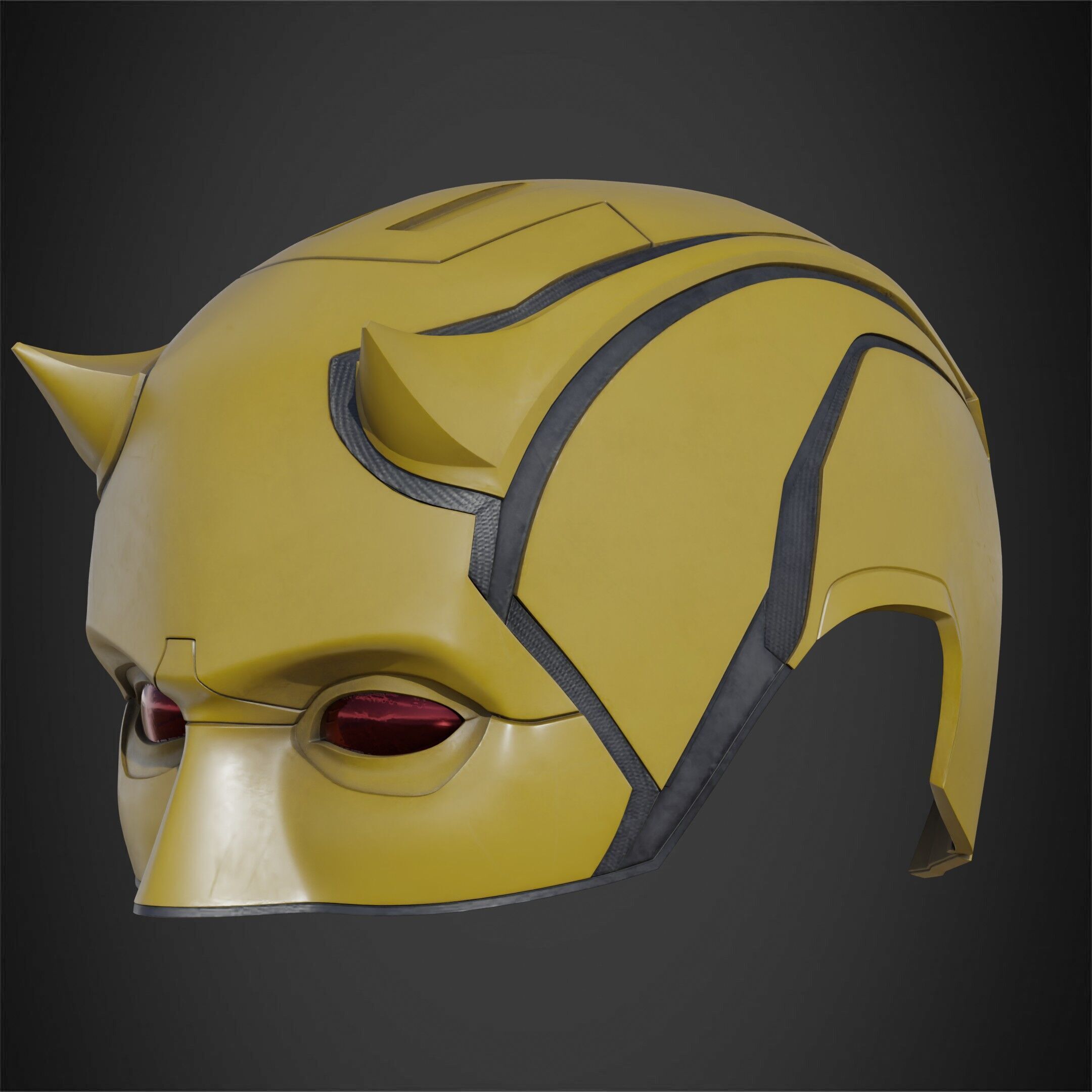 Daredevil Yellow Mask for Cosplay 3D print model_3