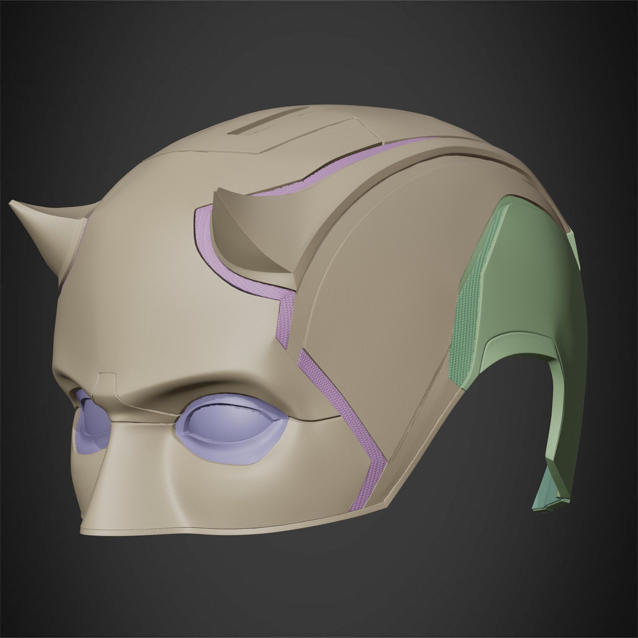 Daredevil Yellow Mask for Cosplay 3D print model_12