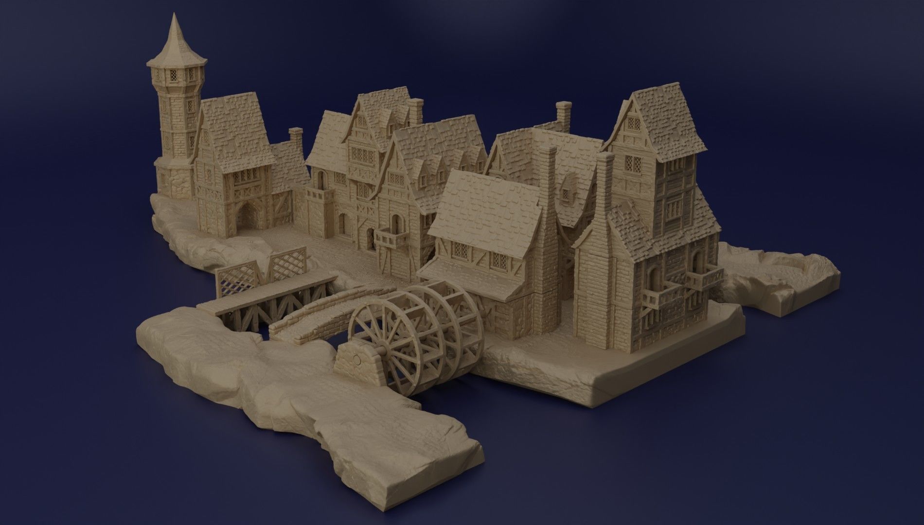 River Village Tabletop Terrain 28 mm 3D print model_3