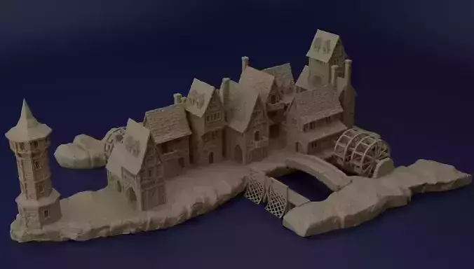 River Village Tabletop Terrain 28 mm