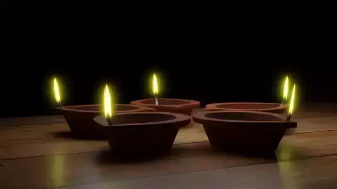Diwali Diya 3d model Low-poly 3D model