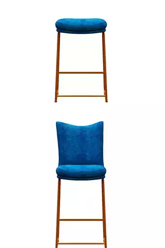 Bar chair seat fabric and gold foil