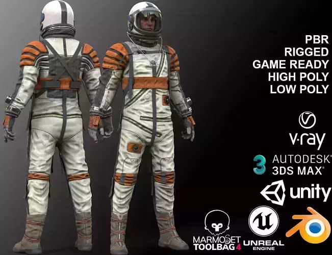 CS04 Space Suit LITE VERSION 4 Low-poly 3D model