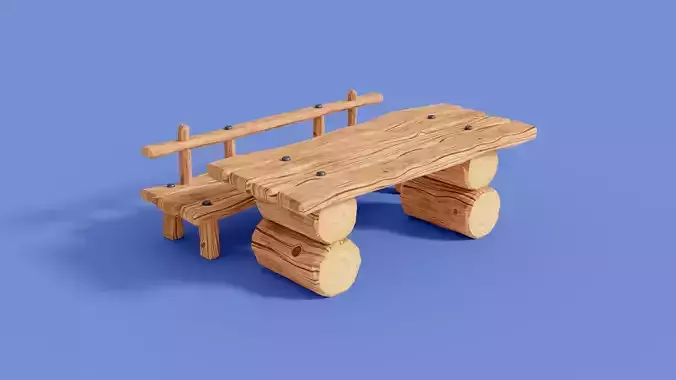 STYLIZED WOODEN TABLE WITH BENCH