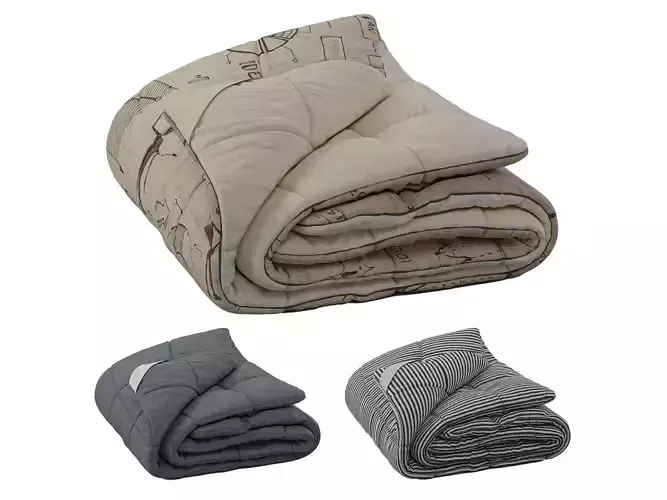 Rolled-up Duvet 3D model