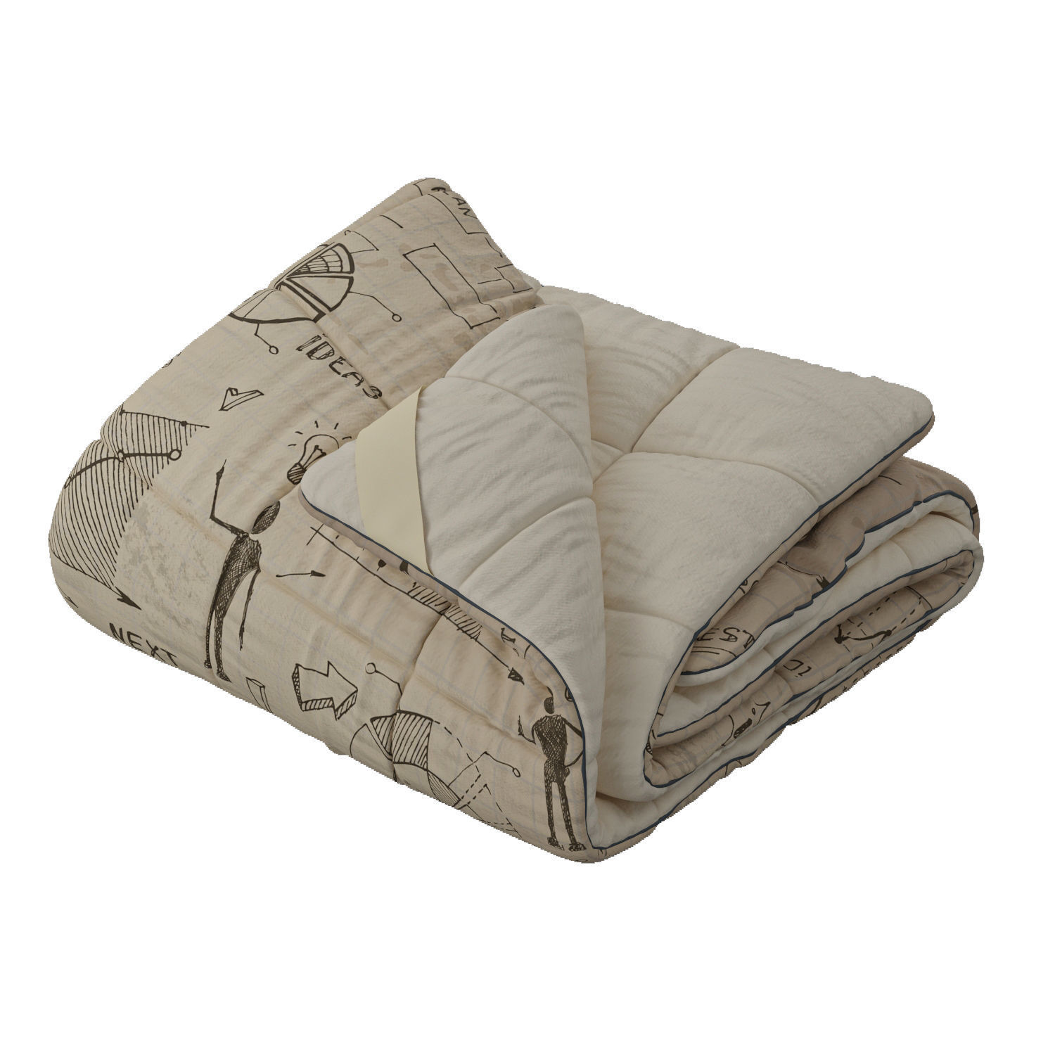 Rolled-up Duvet 3D model_9