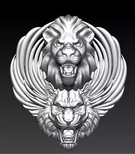 lion and tiger pendant