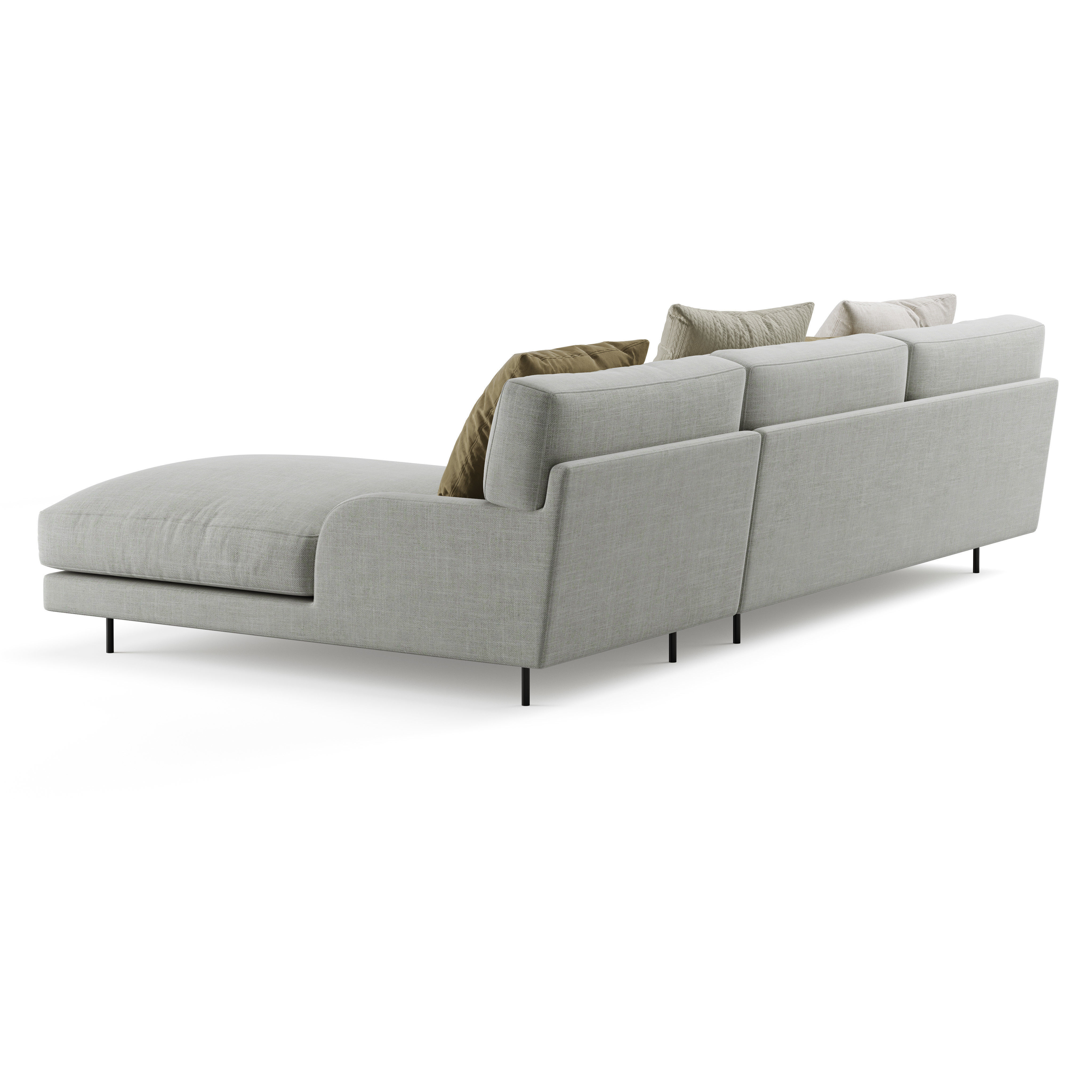 Gubi Flaneur Sofa with Chaise Longue 3D model_3