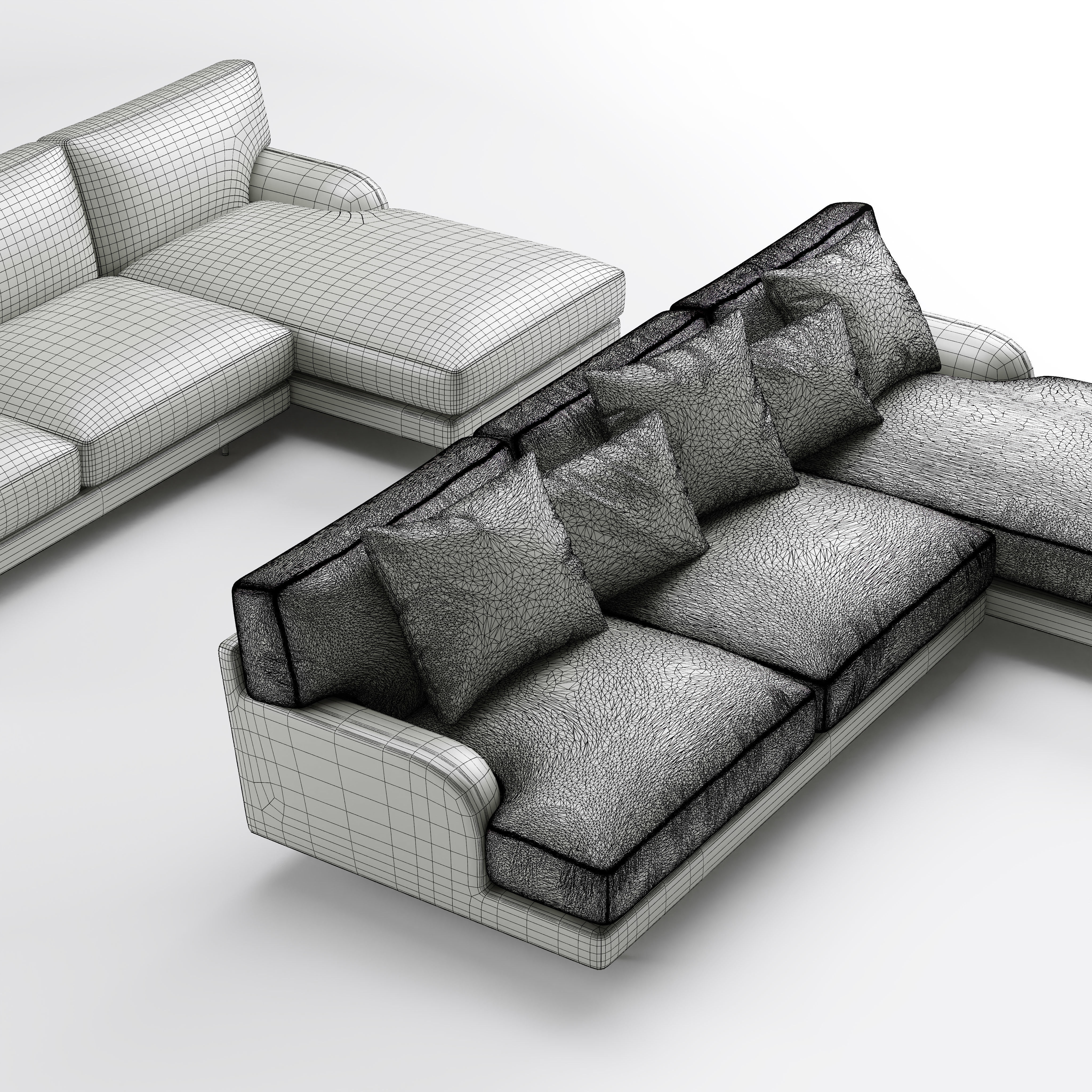 Gubi Flaneur Sofa with Chaise Longue 3D model_5