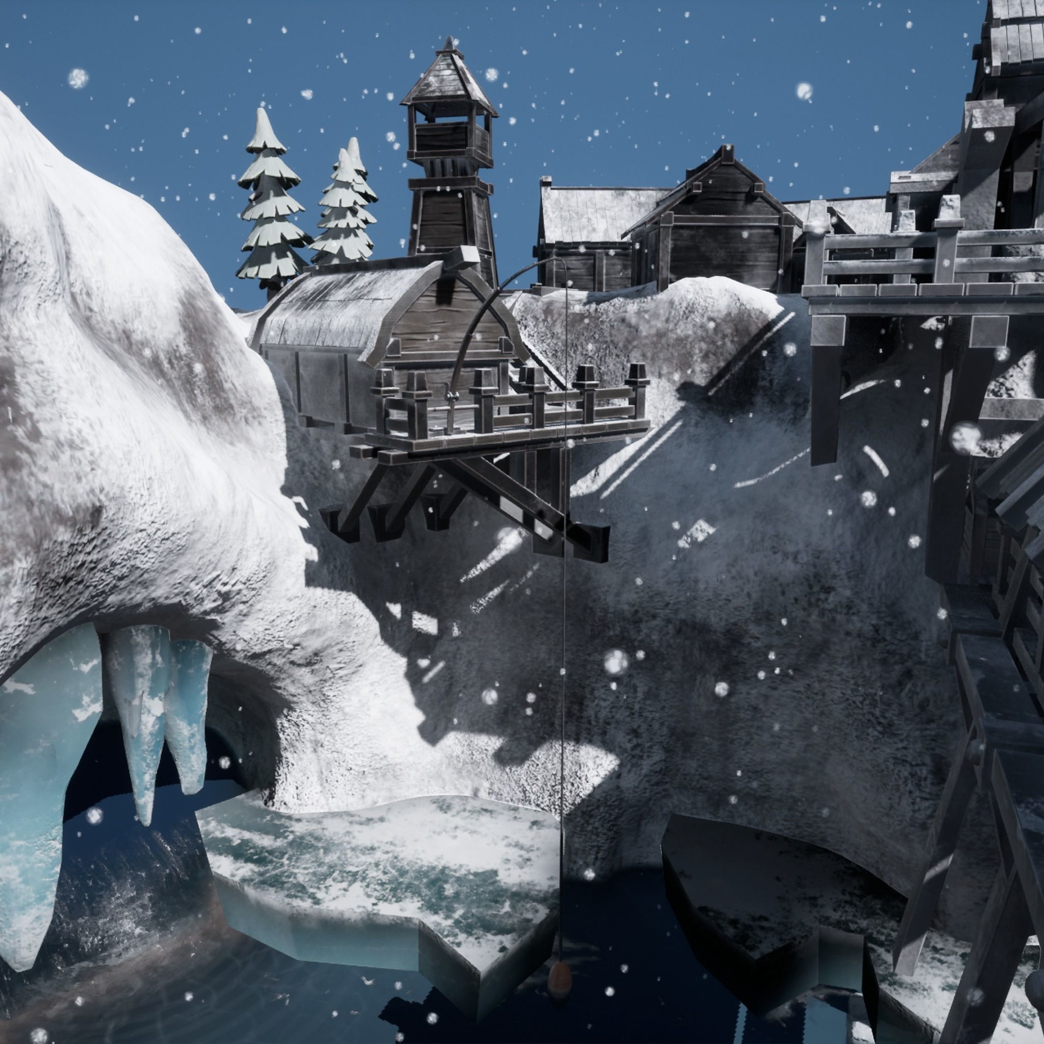 Blender 3 Unreal Engine 5 Snow Fjord Scene Game Design Low-poly 3D model_4