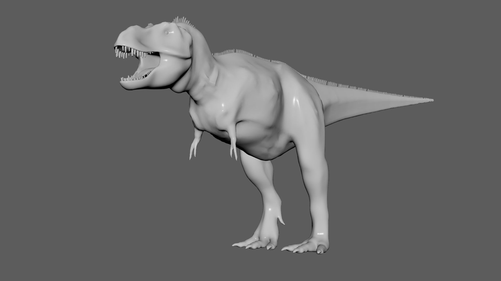 No Texture Tyrannosaurus Rex 3D model_2
