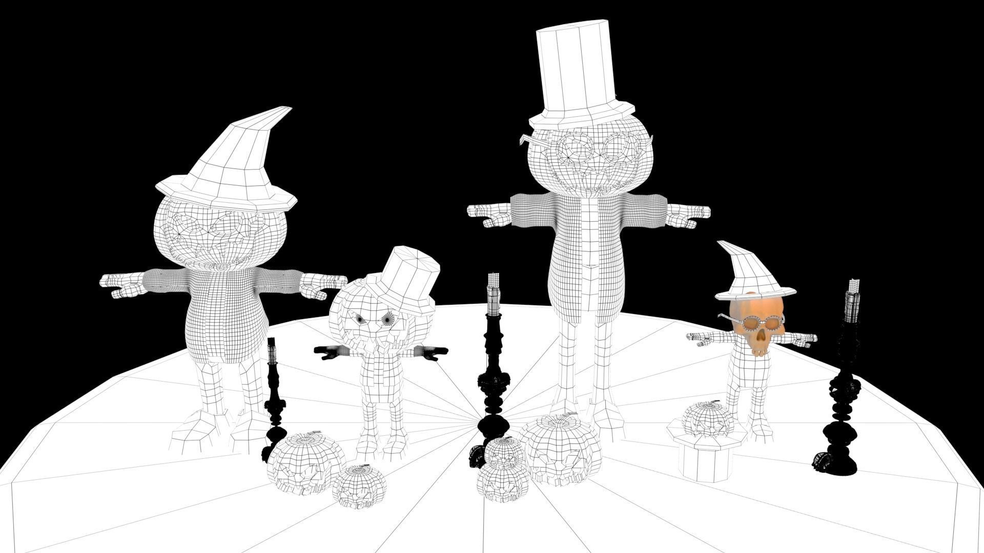 Halloween pack Low-poly 3D model_26