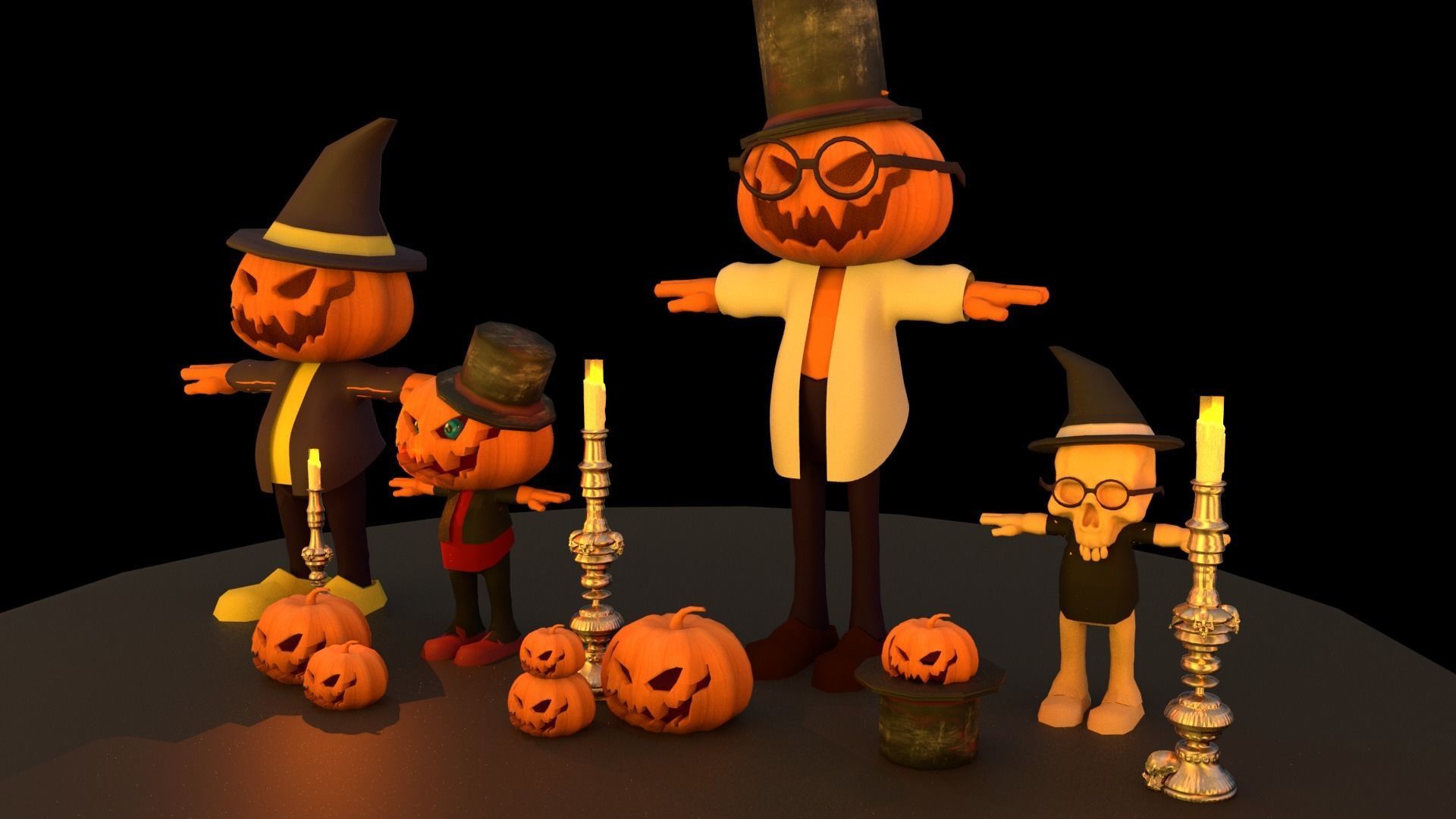 Halloween pack Low-poly 3D model_2