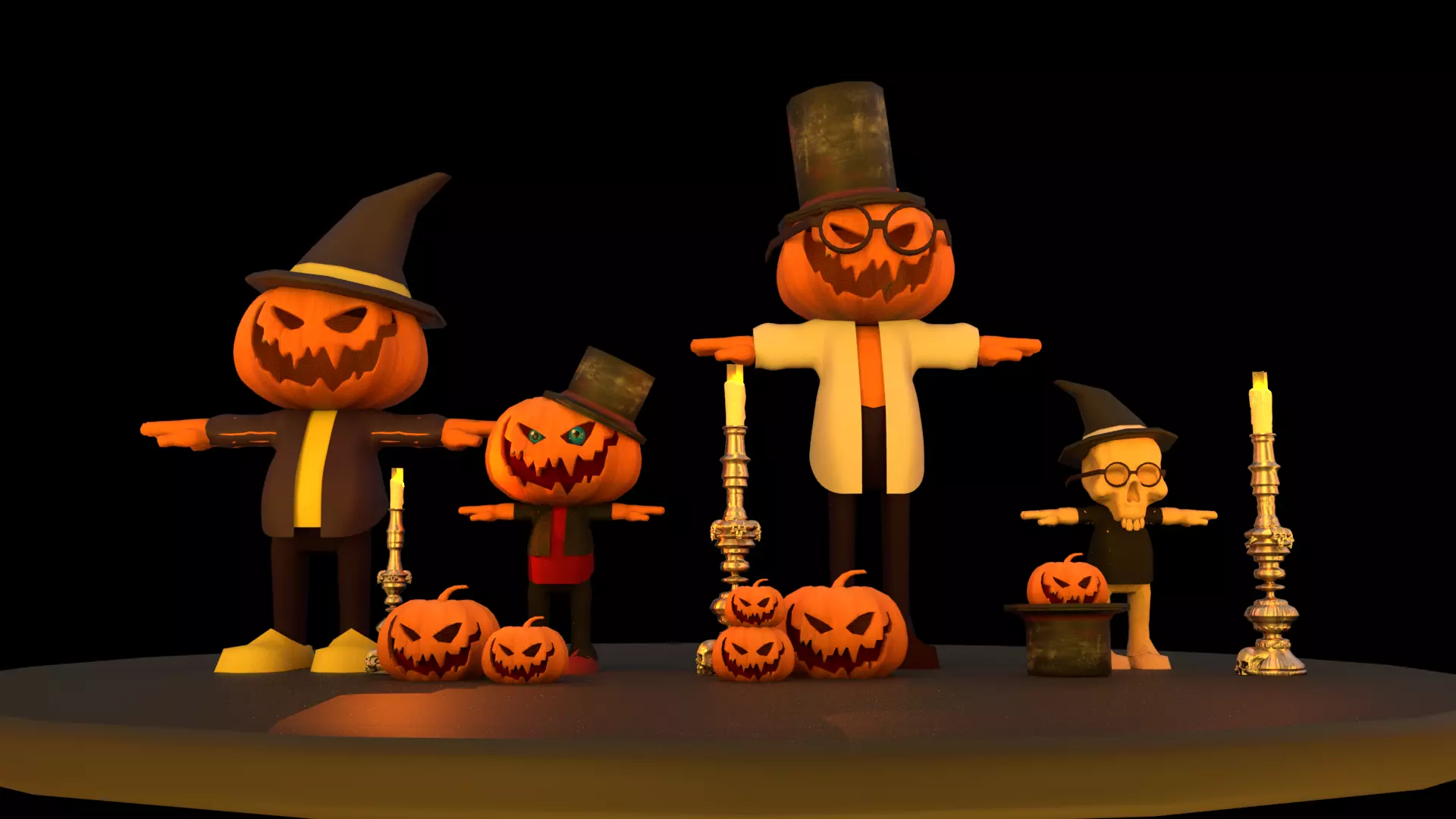 Halloween pack Low-poly 3D model_0