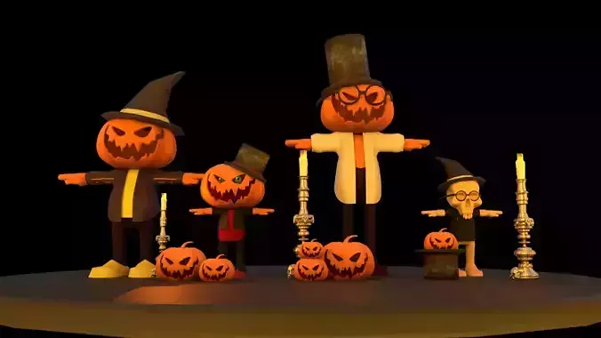 Halloween pack Low-poly 3D model