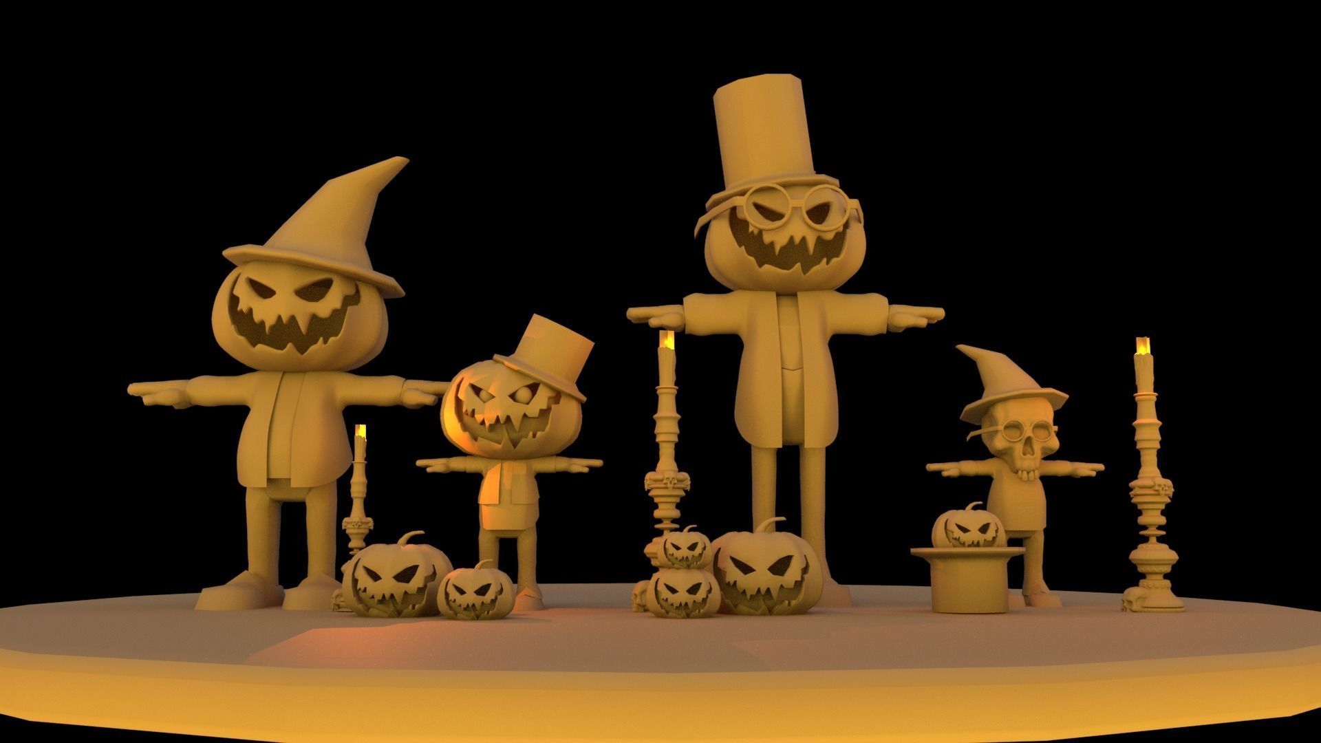 Halloween pack Low-poly 3D model_10