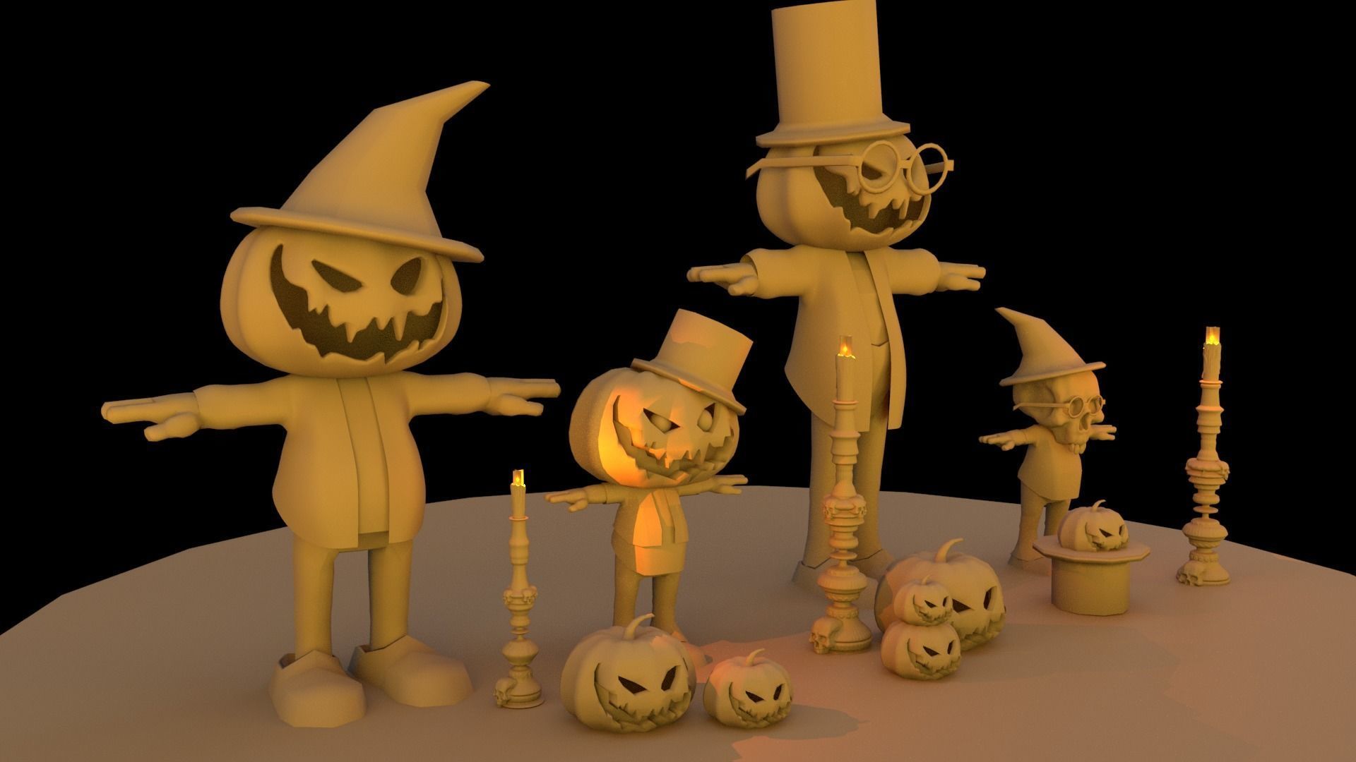 Halloween pack Low-poly 3D model_17