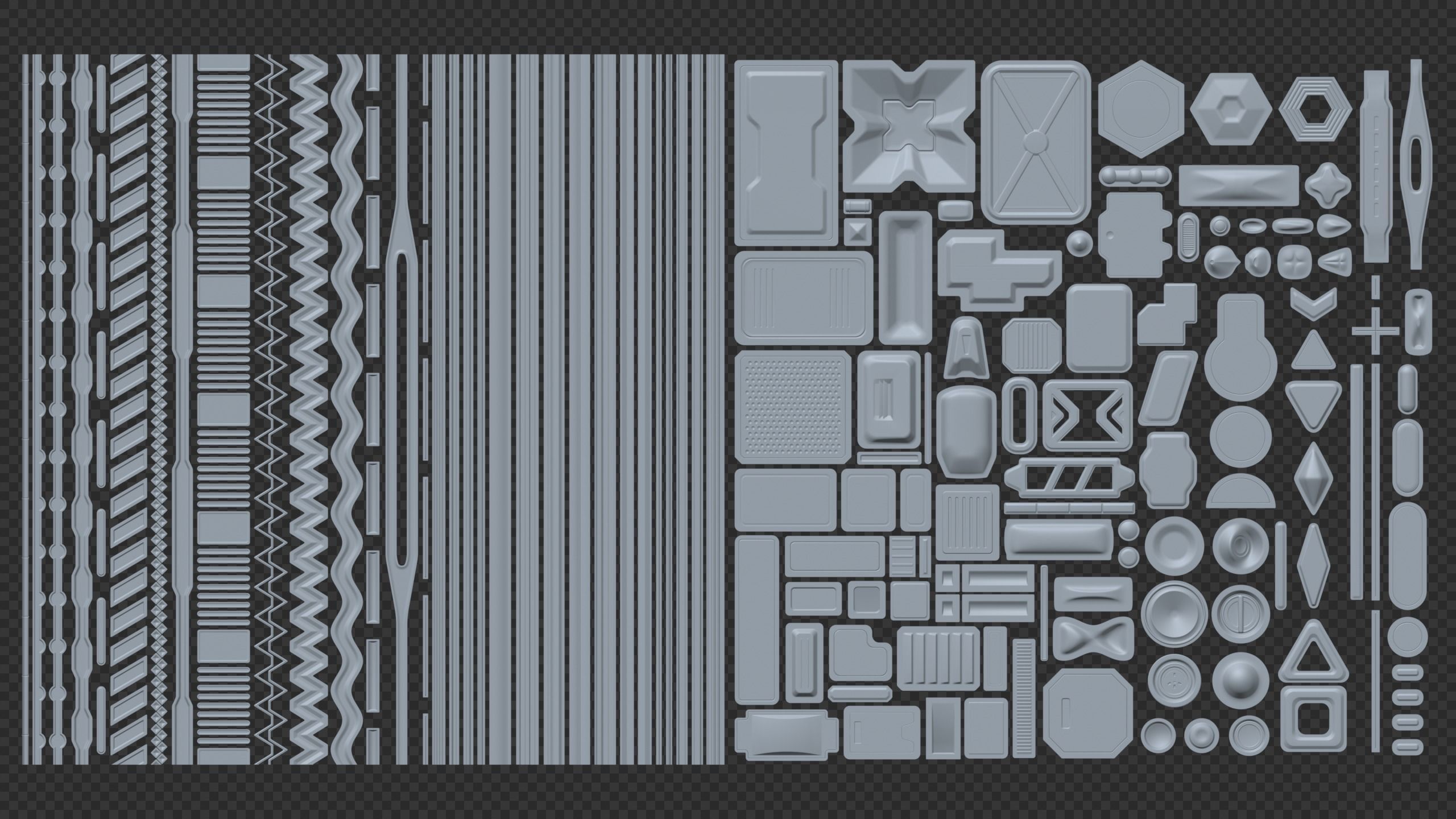 Sci-Fi Decal Set - Seams and Panels Texture_3