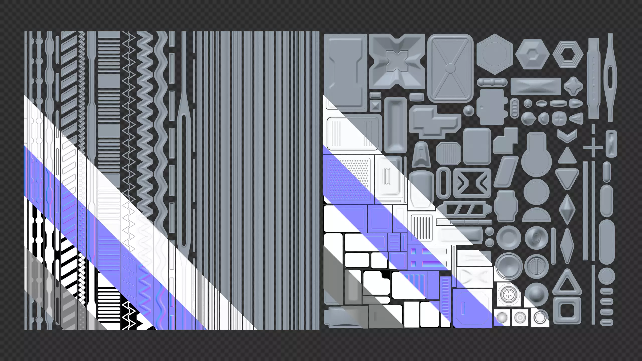 Sci-Fi Decal Set - Seams and Panels Texture_0