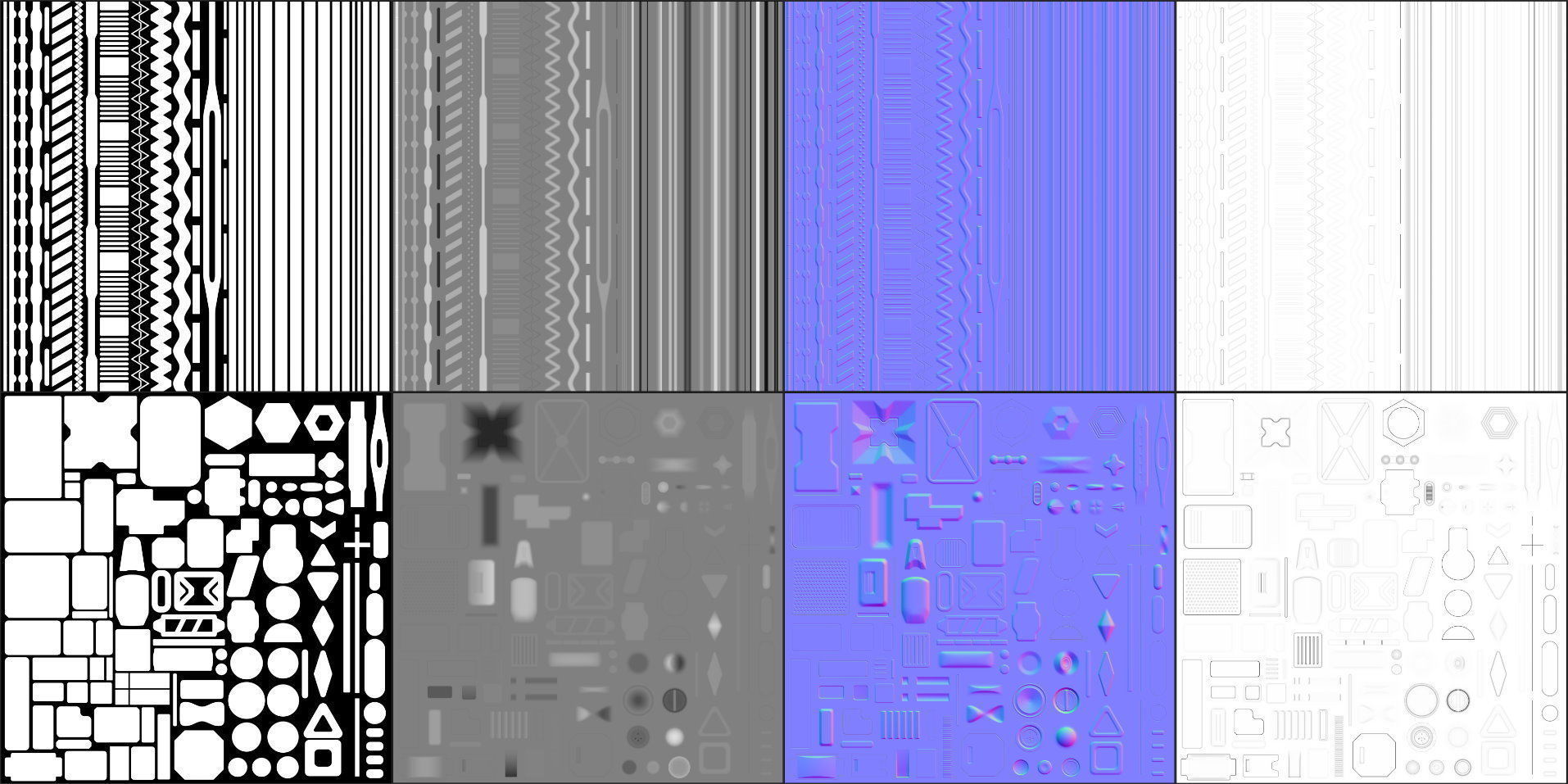 Sci-Fi Decal Set - Seams and Panels Texture_6