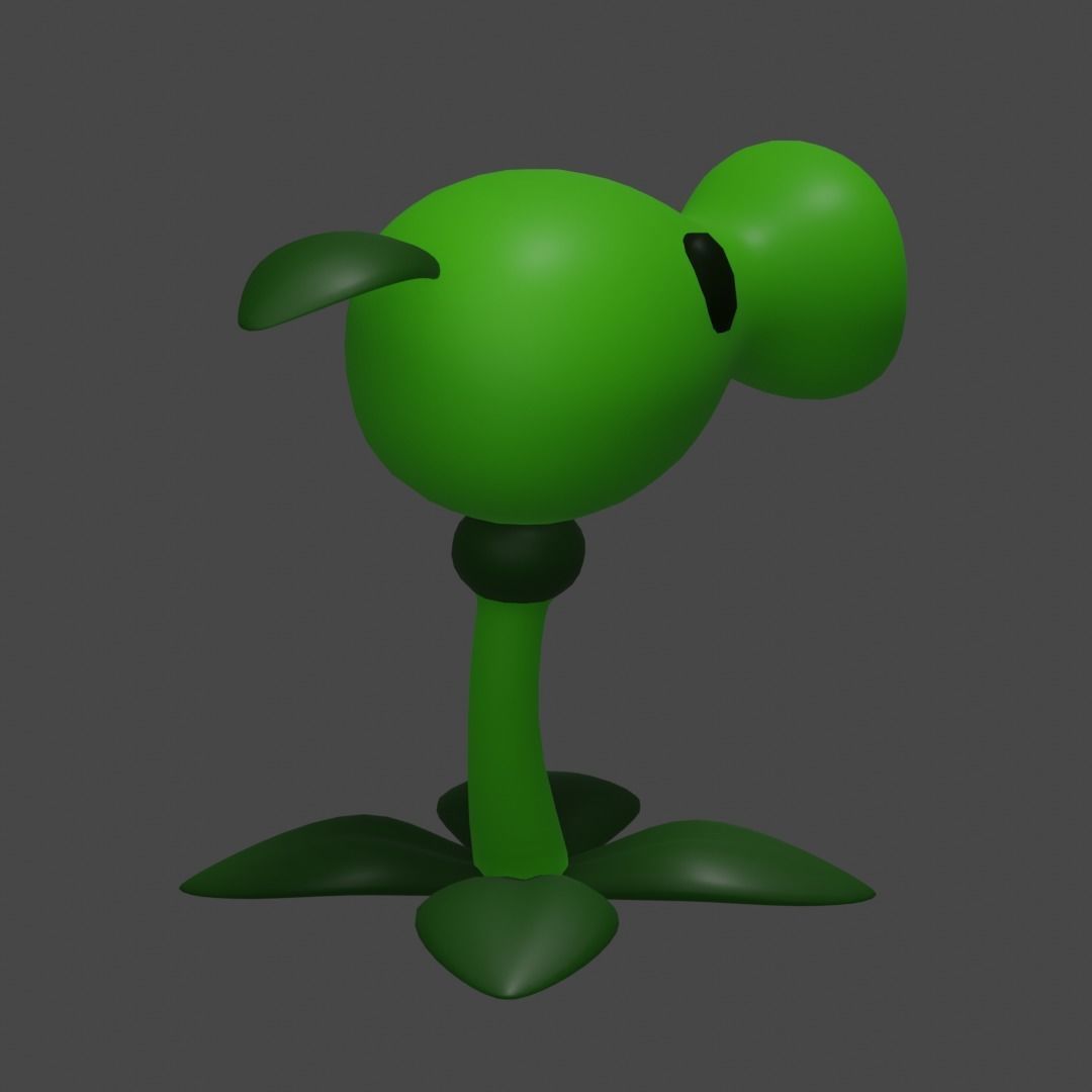 Simple Peashooter 3D print model_1