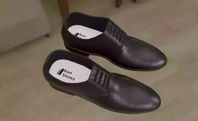 Leather Shoes - Black and Brown - Sapato de Couro Low-poly 3D model