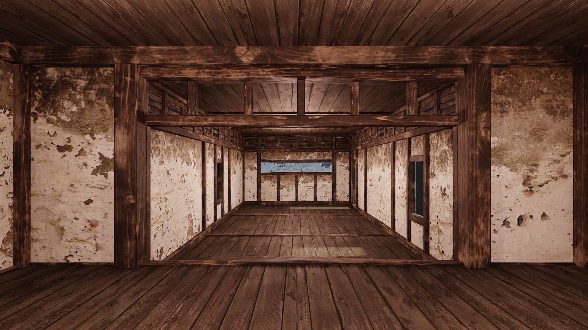 4 Old House Buildings Pack 4K Textures GameReady 161 to 164 Low-poly 3D model_9