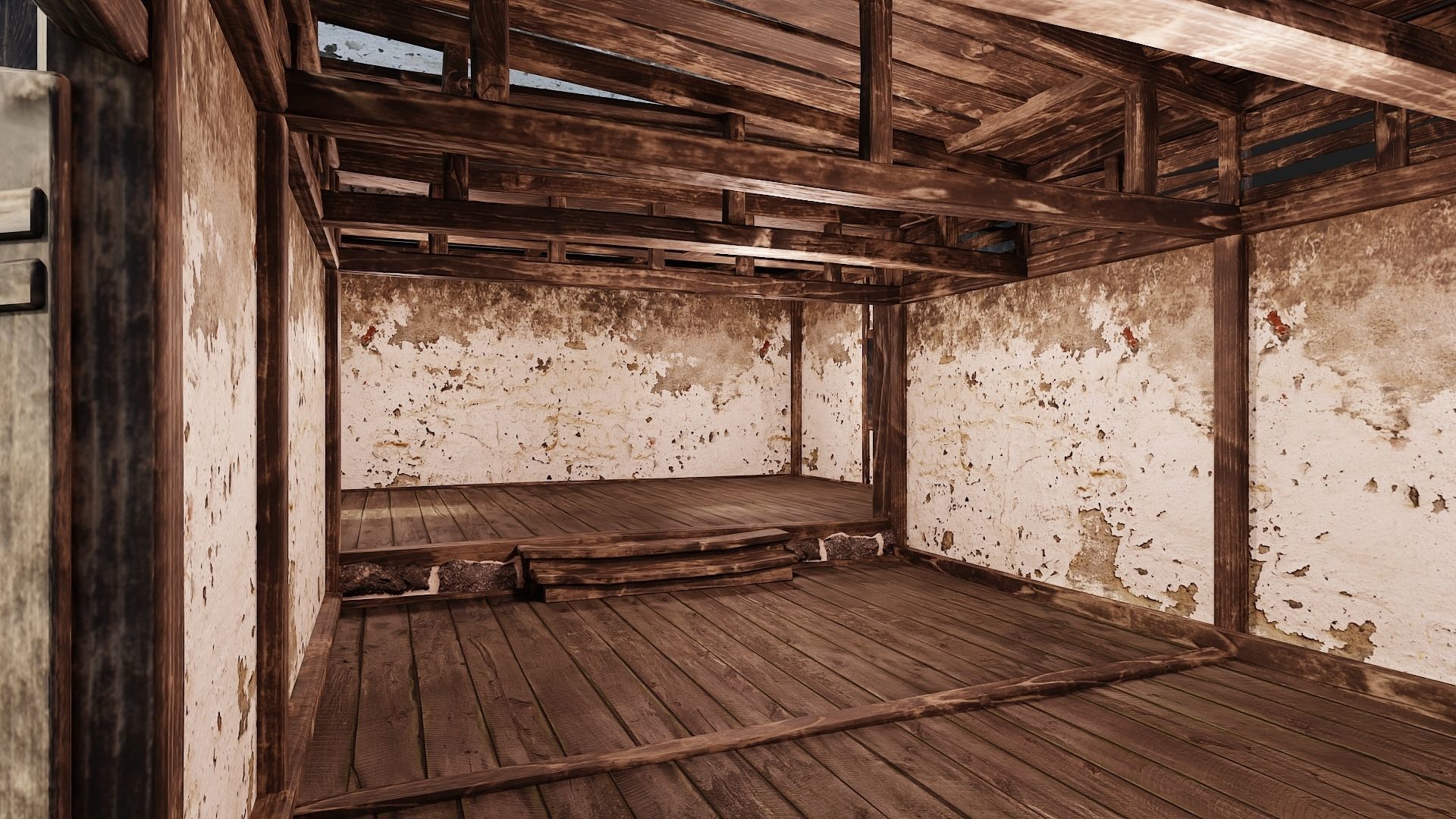 4 Old House Buildings Pack 4K Textures GameReady 161 to 164 Low-poly 3D model_21