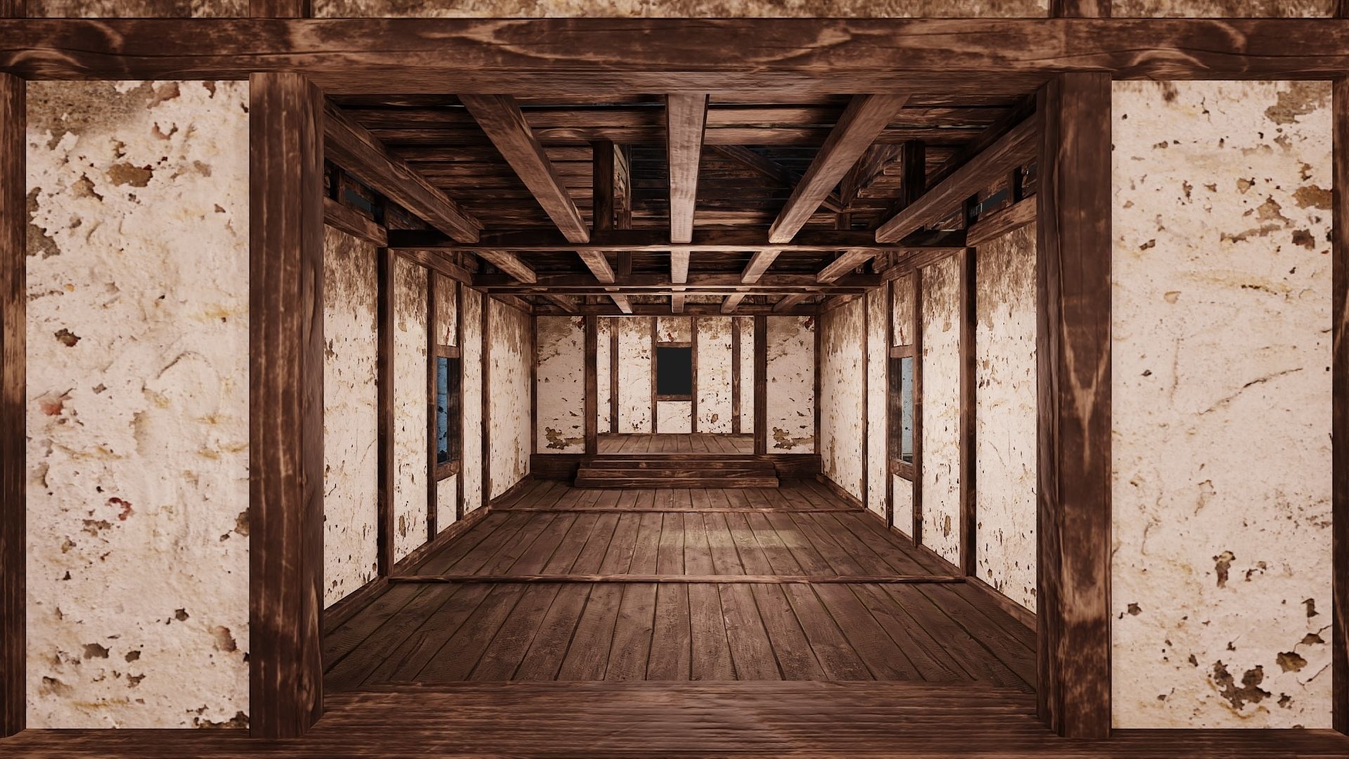 4 Old House Buildings Pack 4K Textures GameReady 161 to 164 Low-poly 3D model_43