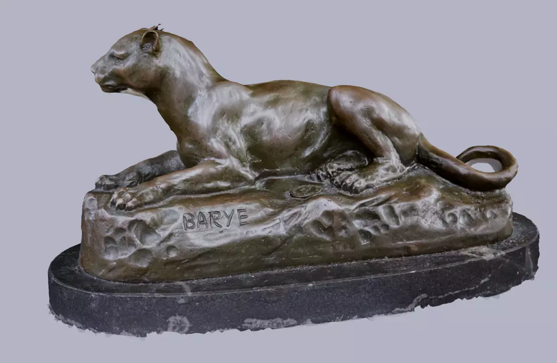 bronze panther statue Free 3D model