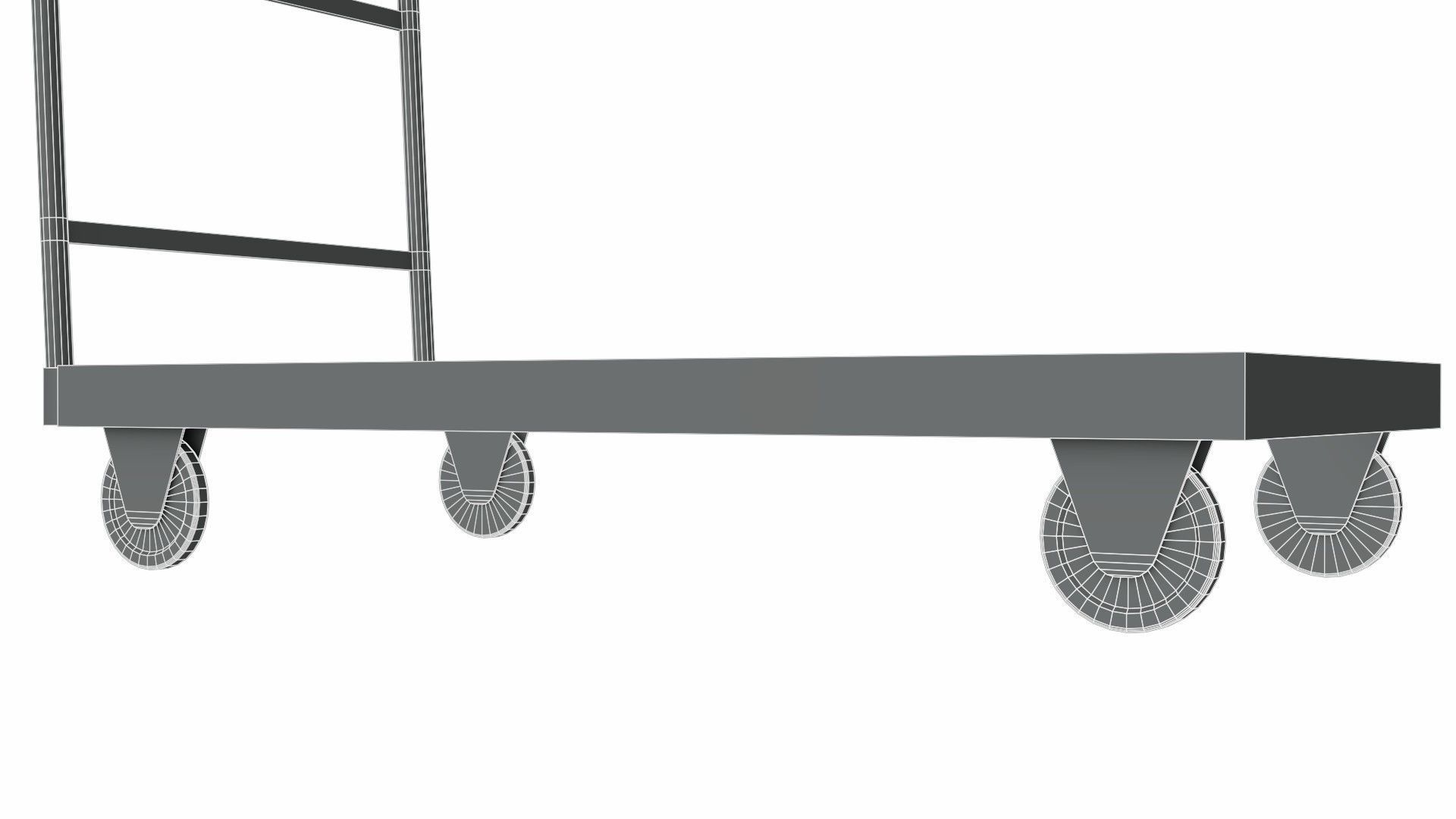 The cart metal dolly on wheels 3D model_8