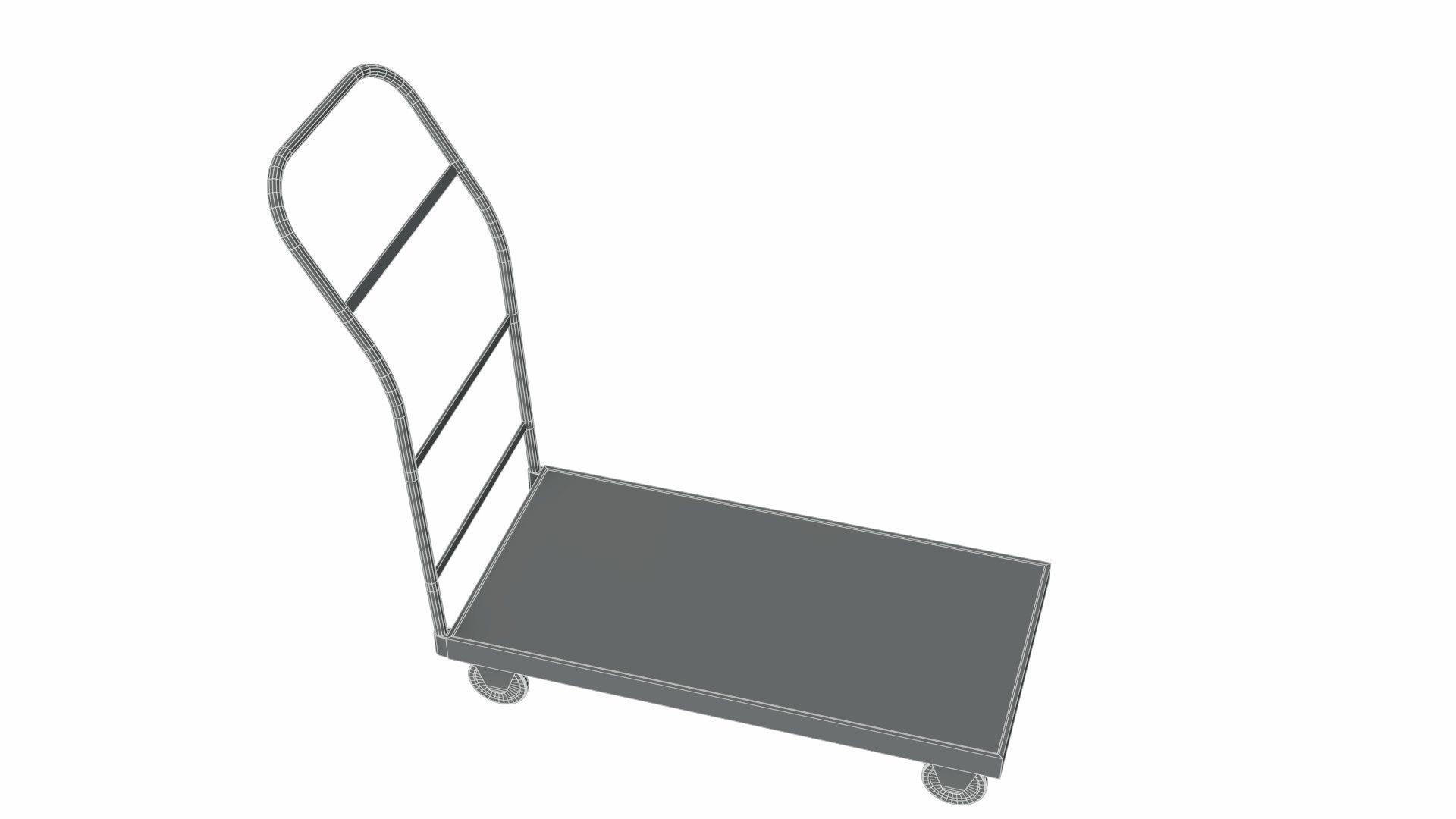 The cart metal dolly on wheels 3D model_6