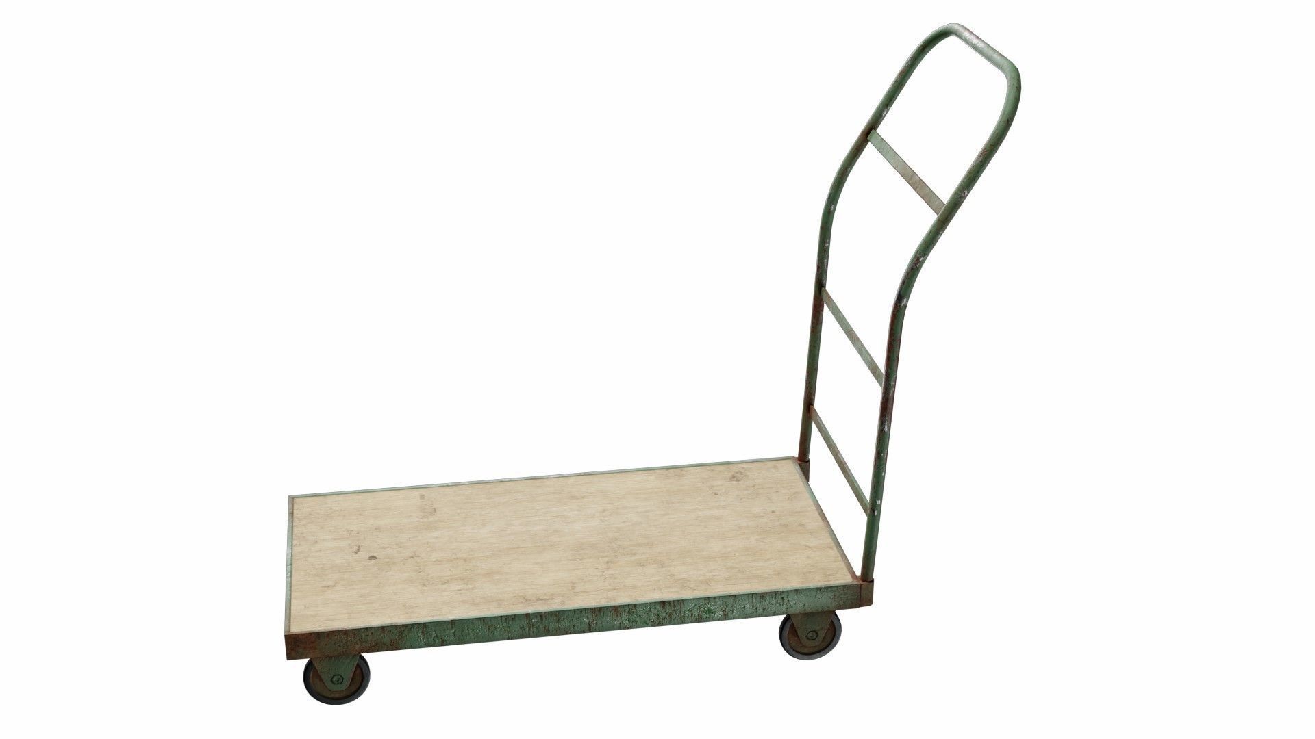 The cart metal dolly on wheels 3D model_2