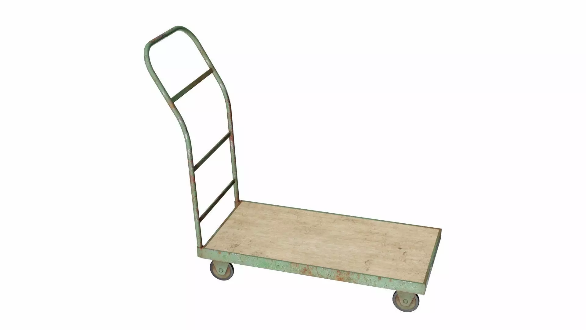 The cart metal dolly on wheels 3D model_0