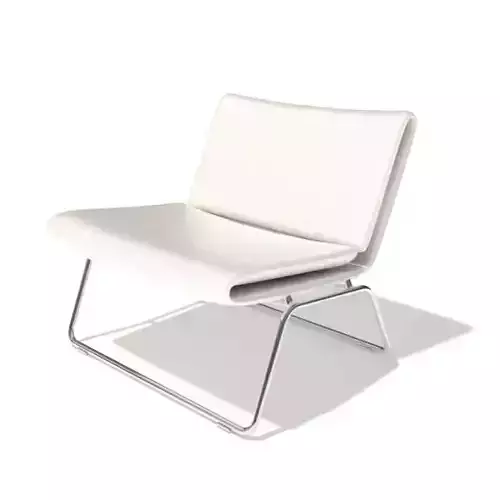 White Modern Chair With Metal Legs