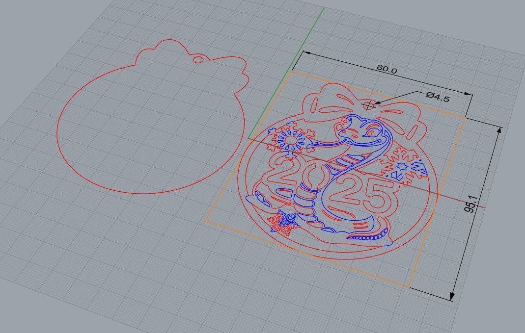 Christmas decoration - the model for laser cutting Free 3D print model_1