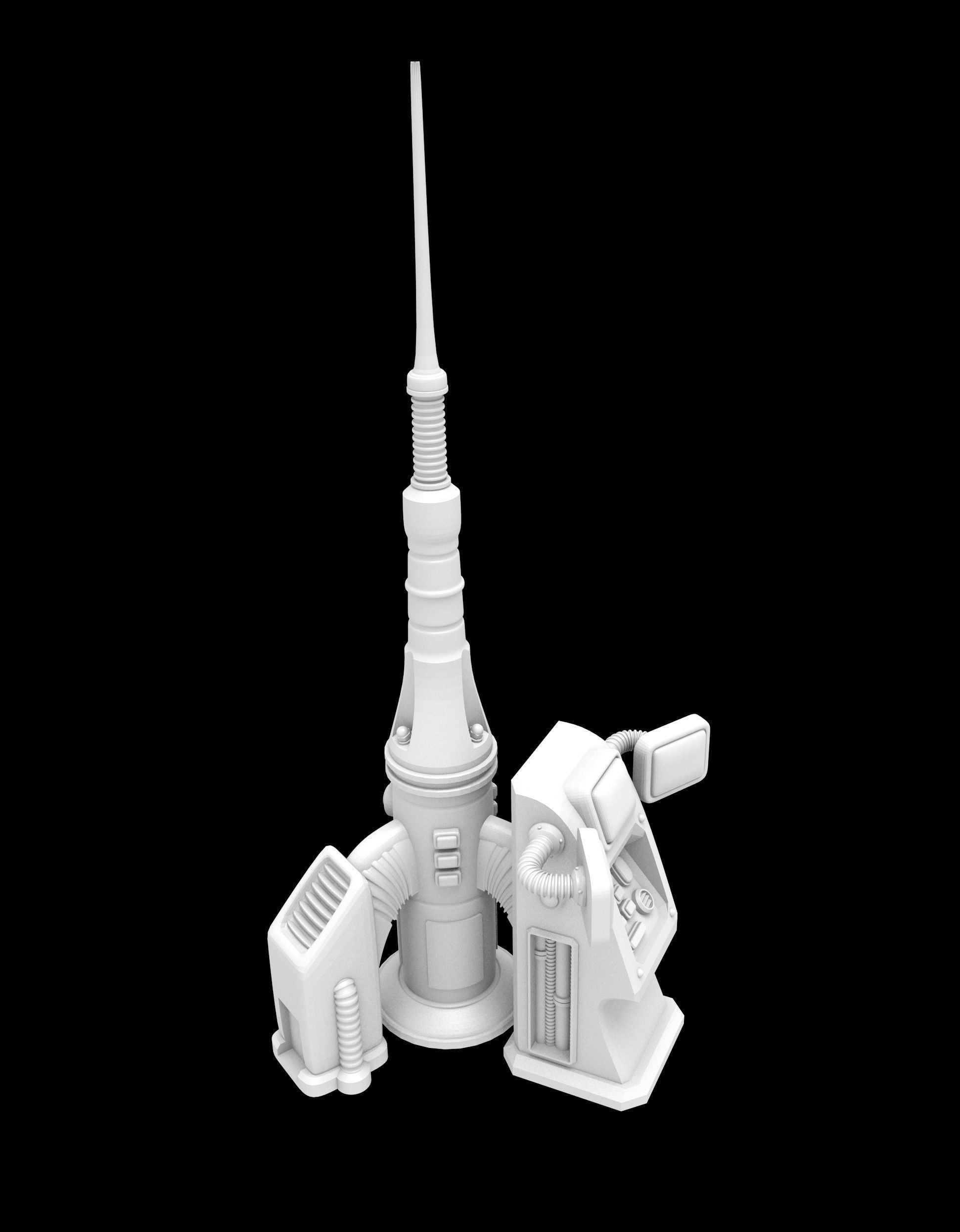 COMMUNICATION ANTENNA - PRINTABLE MODEL - SCI FI Free 3D print model_10