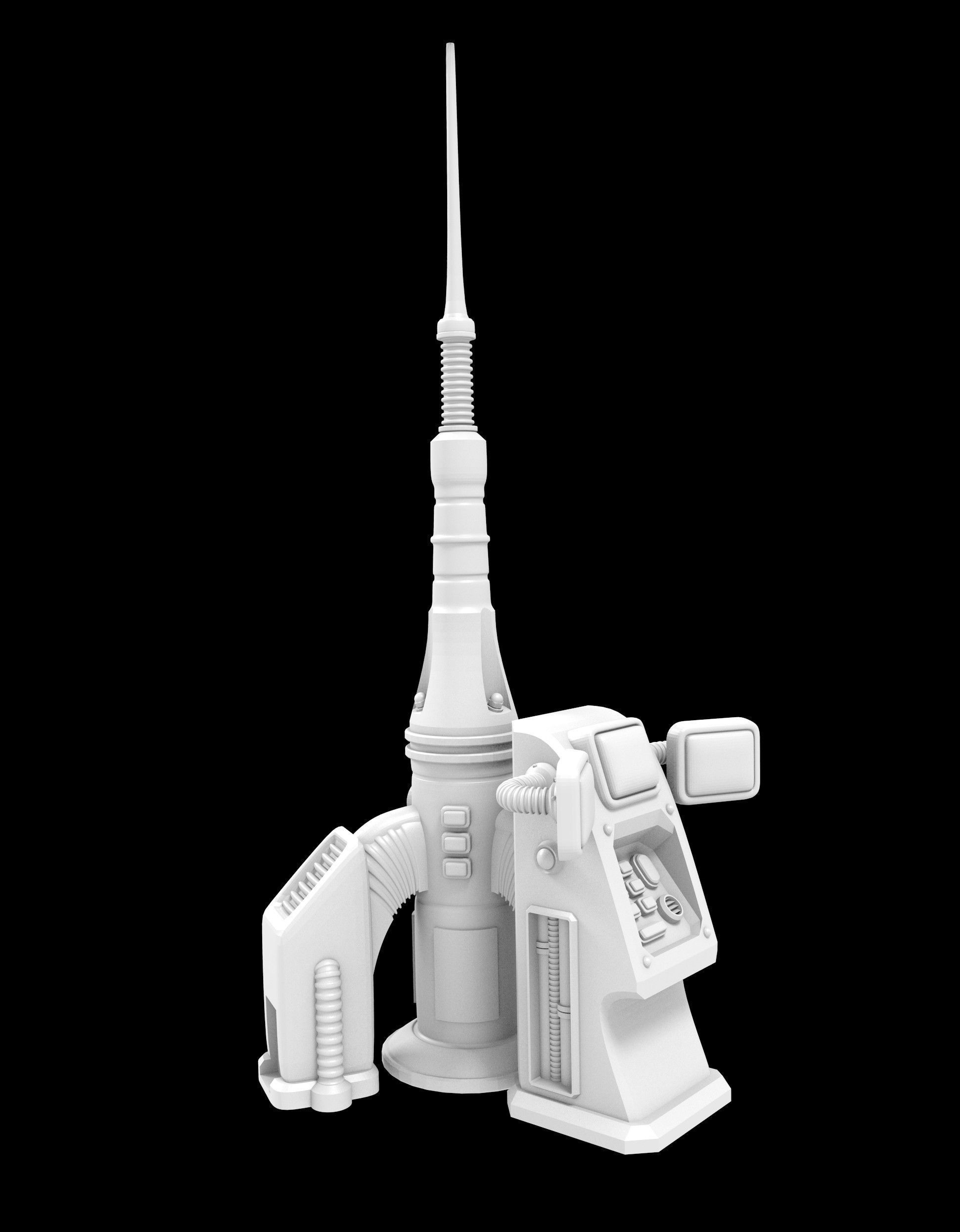 COMMUNICATION ANTENNA - PRINTABLE MODEL - SCI FI Free 3D print model_4