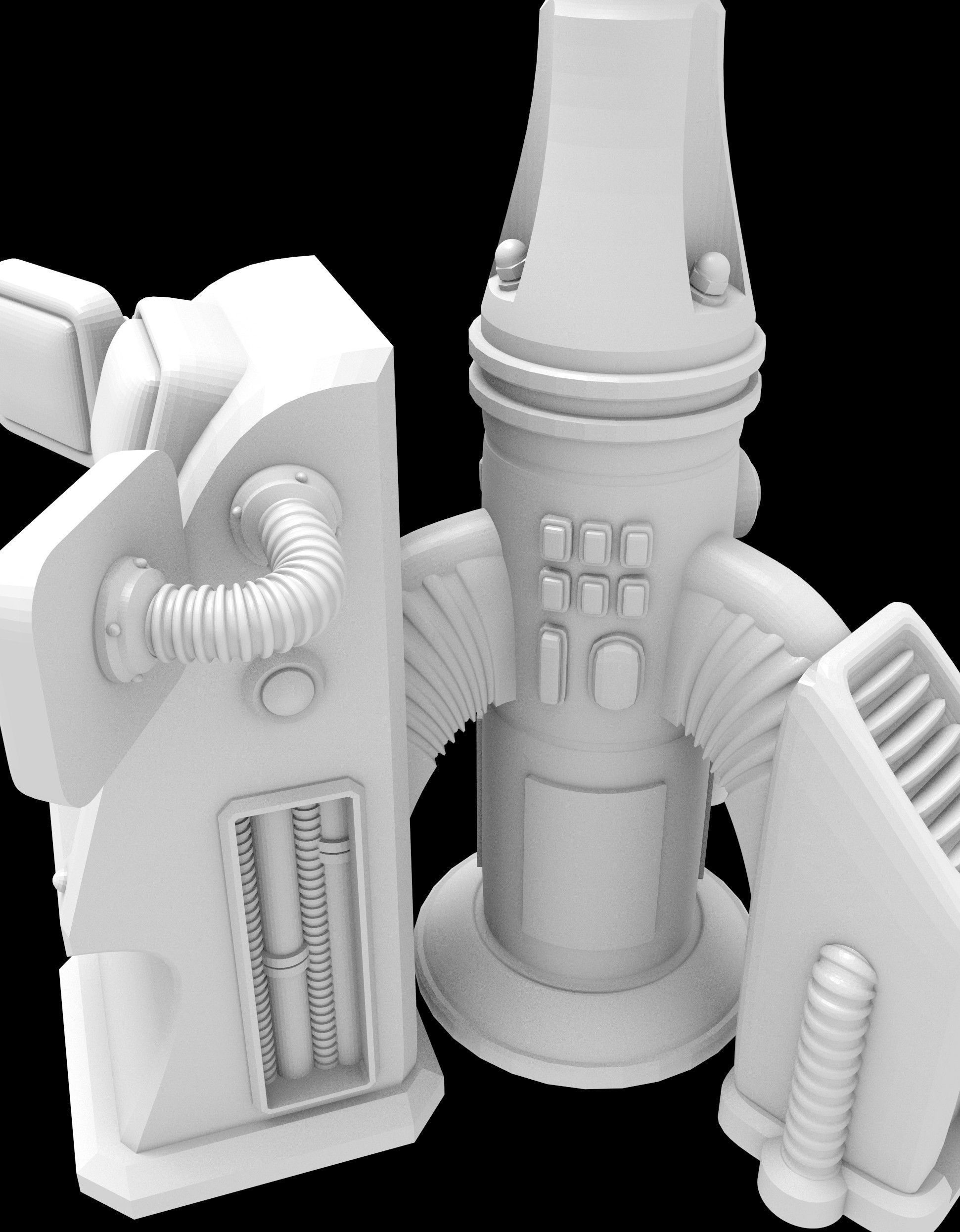 COMMUNICATION ANTENNA - PRINTABLE MODEL - SCI FI Free 3D print model_12