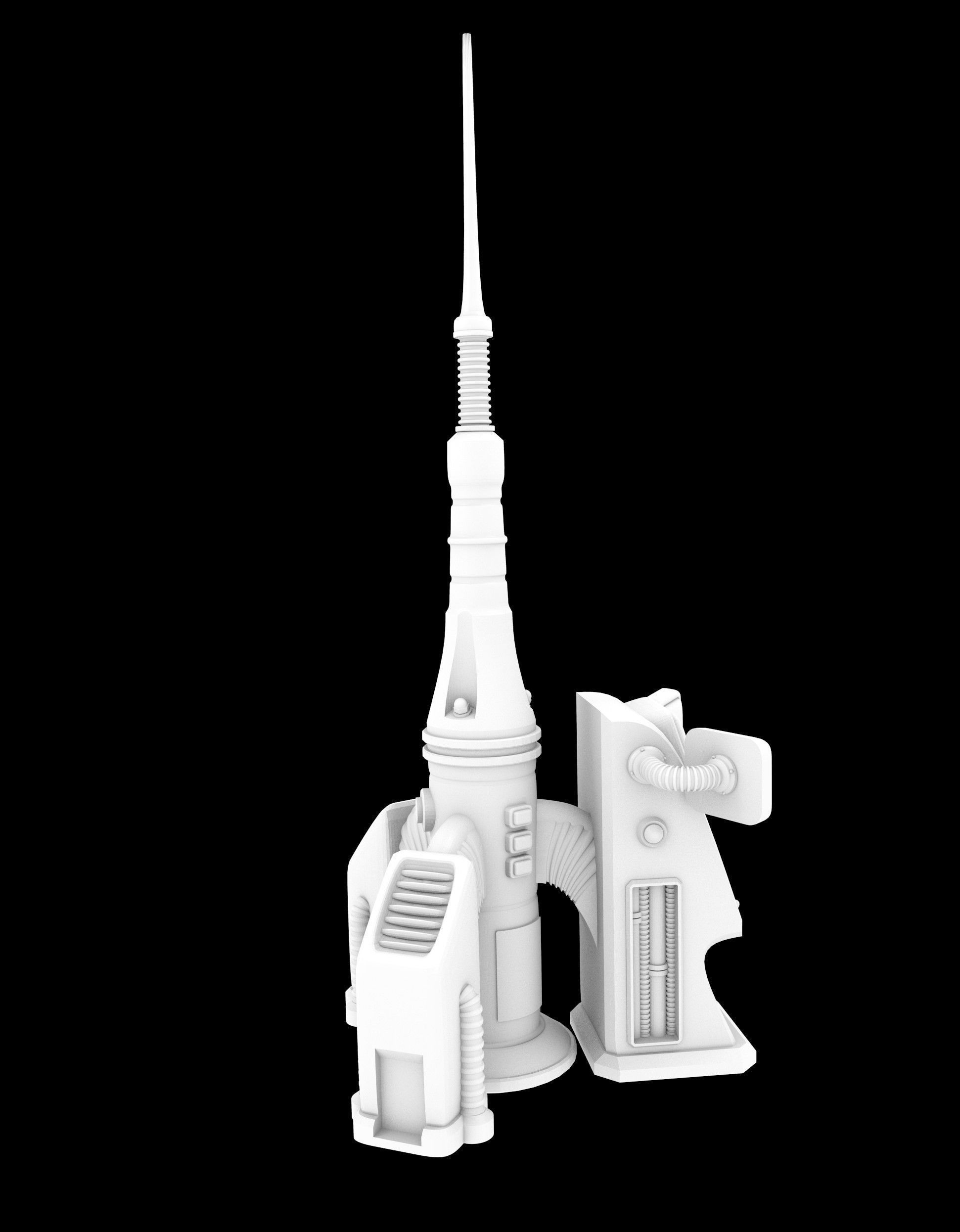 COMMUNICATION ANTENNA - PRINTABLE MODEL - SCI FI Free 3D print model_6