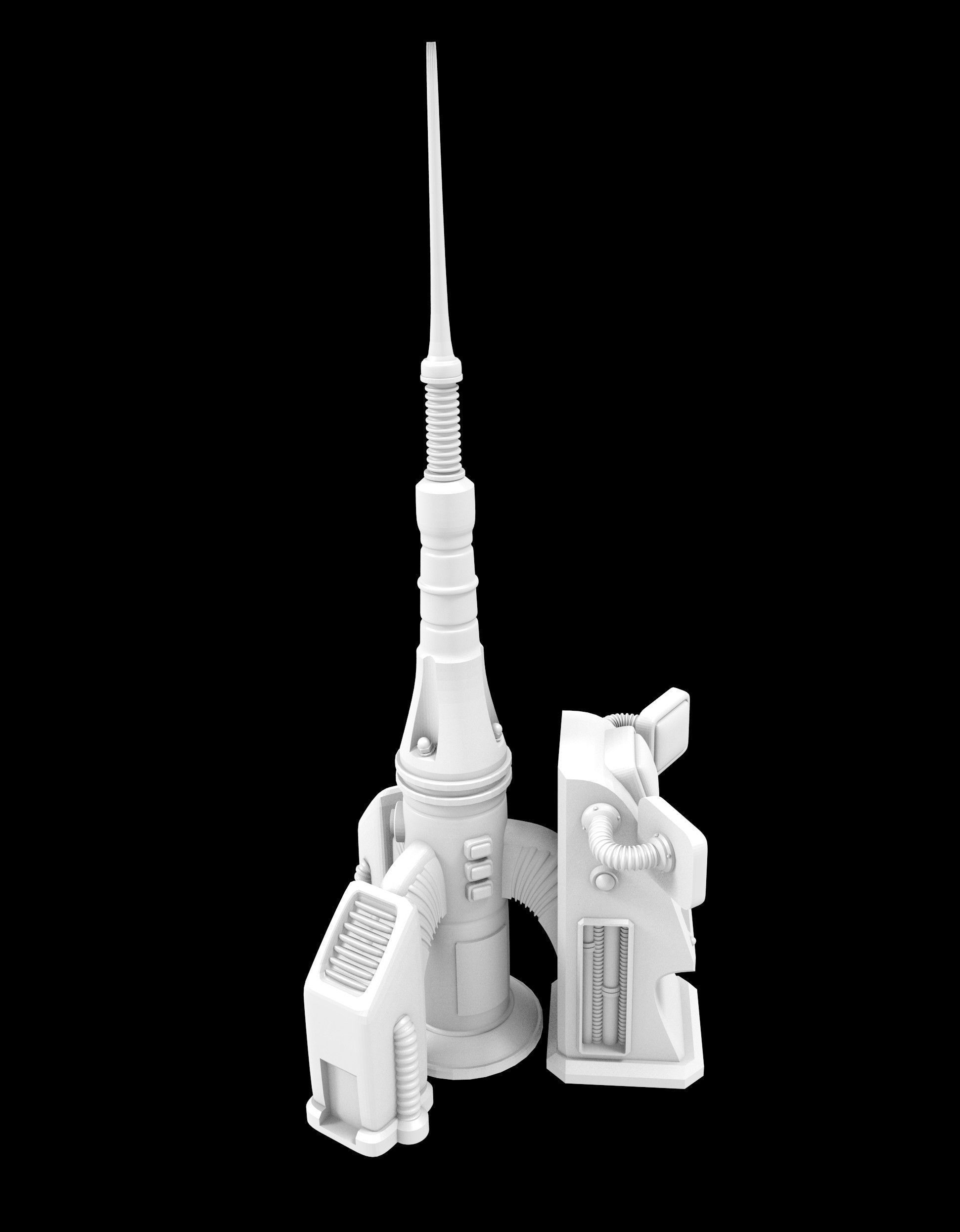 COMMUNICATION ANTENNA - PRINTABLE MODEL - SCI FI Free 3D print model_3