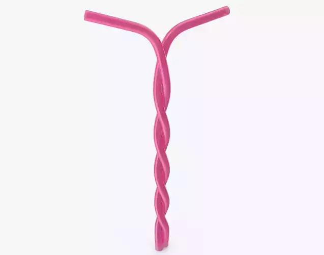 Y Shape Plastic Drinking Straw 3D model