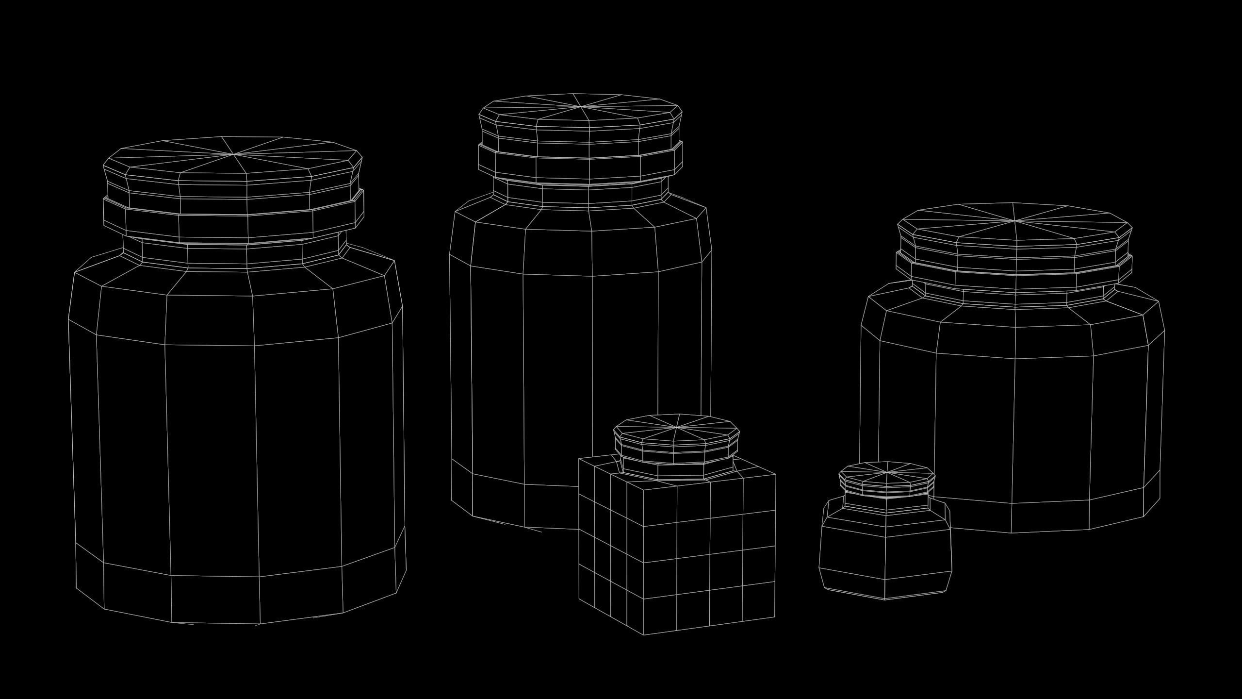 Stylized 3D Jar Collection UV Unwrapped and Optimized Poly Count Low-poly 3D model_1