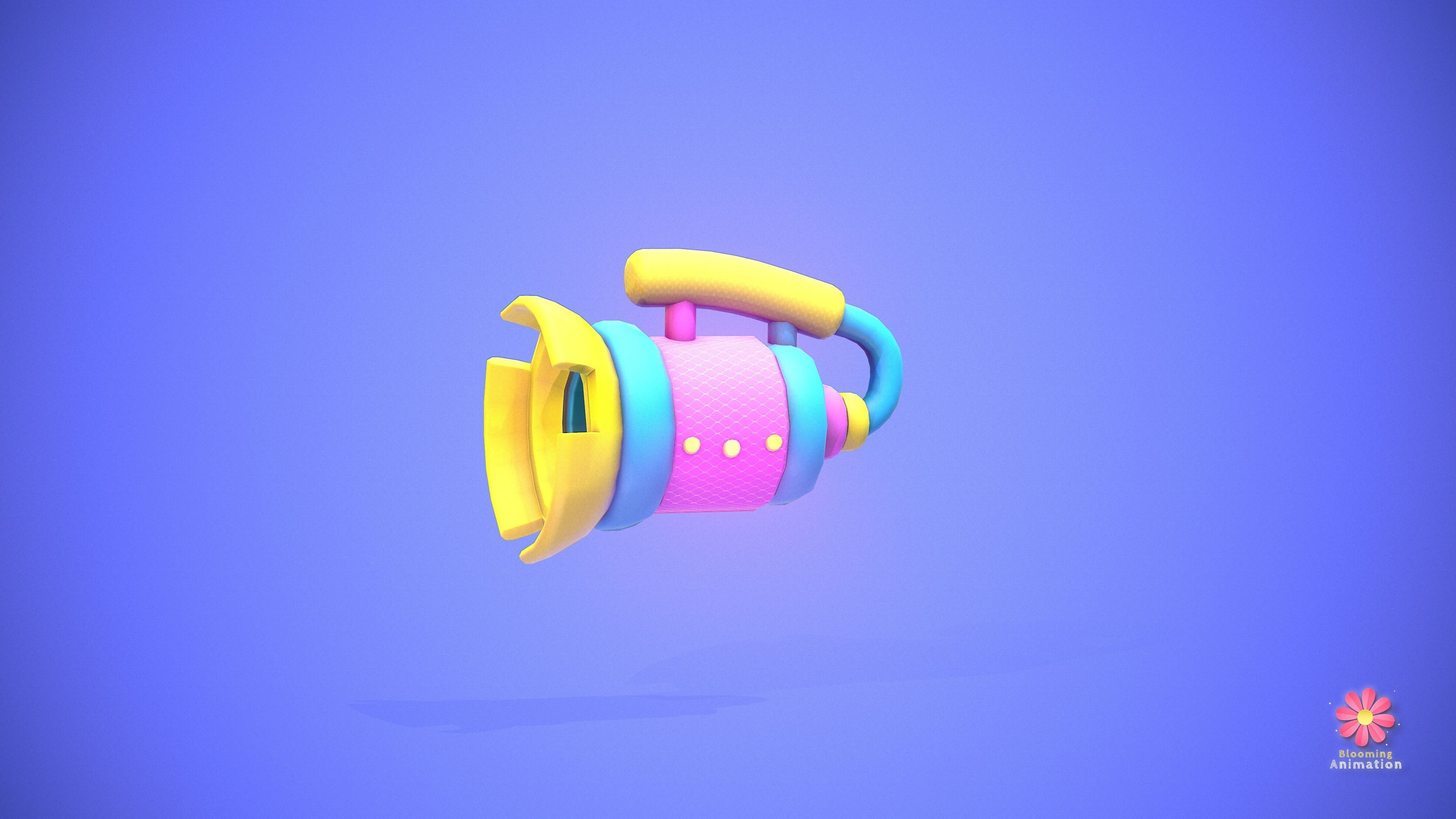Stylized Blower Gun Low-poly 3D model_3
