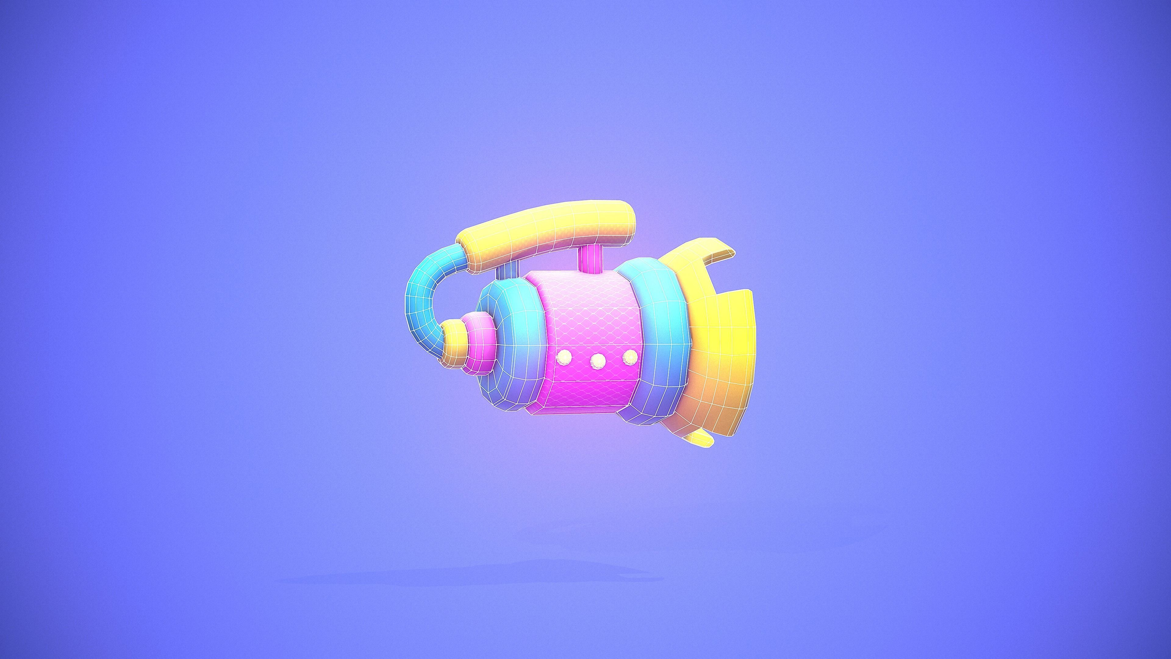 Stylized Blower Gun Low-poly 3D model_7