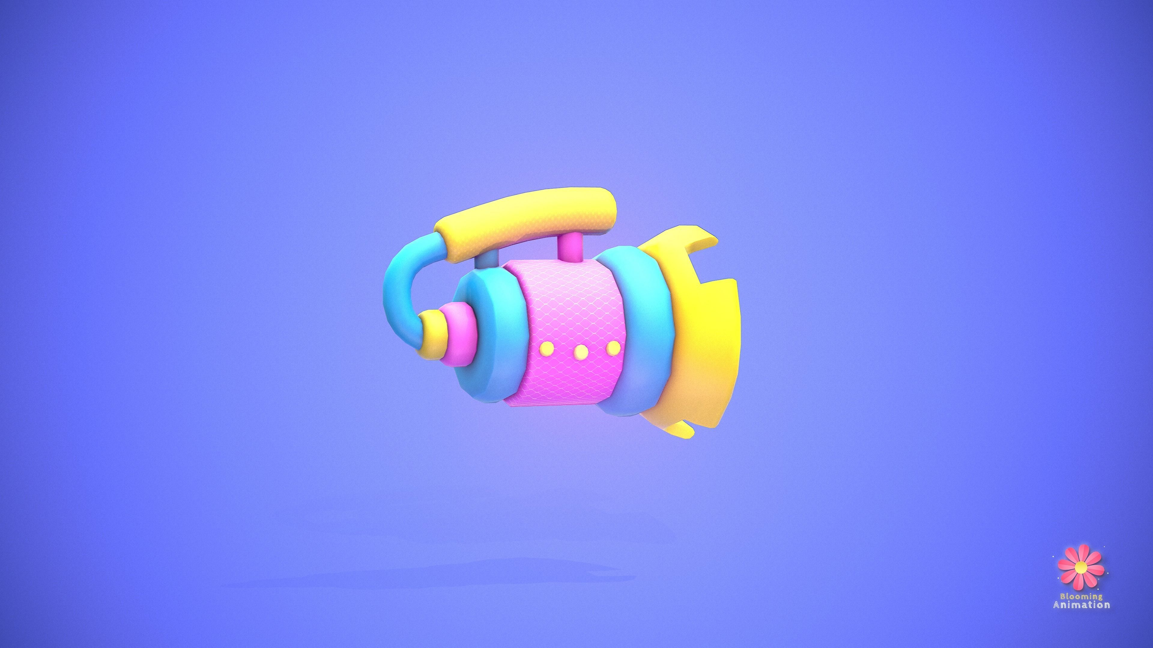 Stylized Blower Gun Low-poly 3D model_4